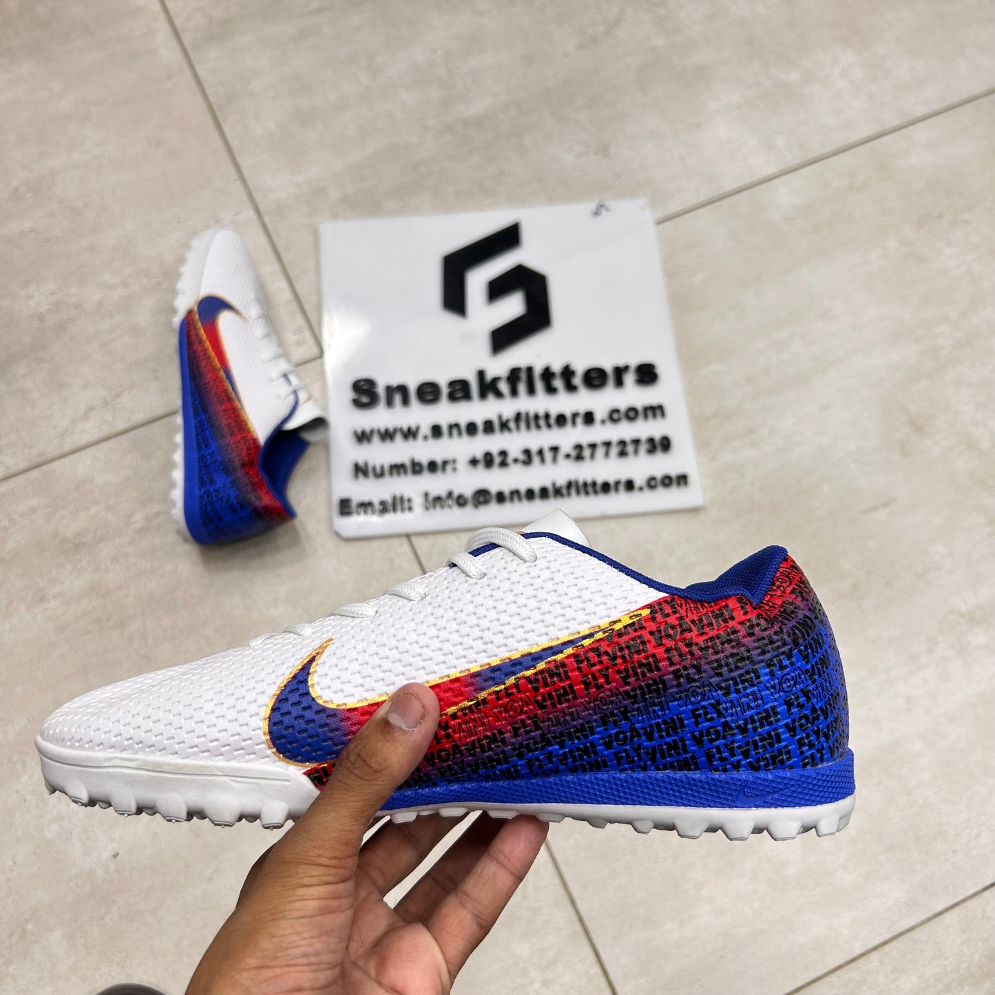 Football - NK Voavini Fly - Gripper - White with Blue