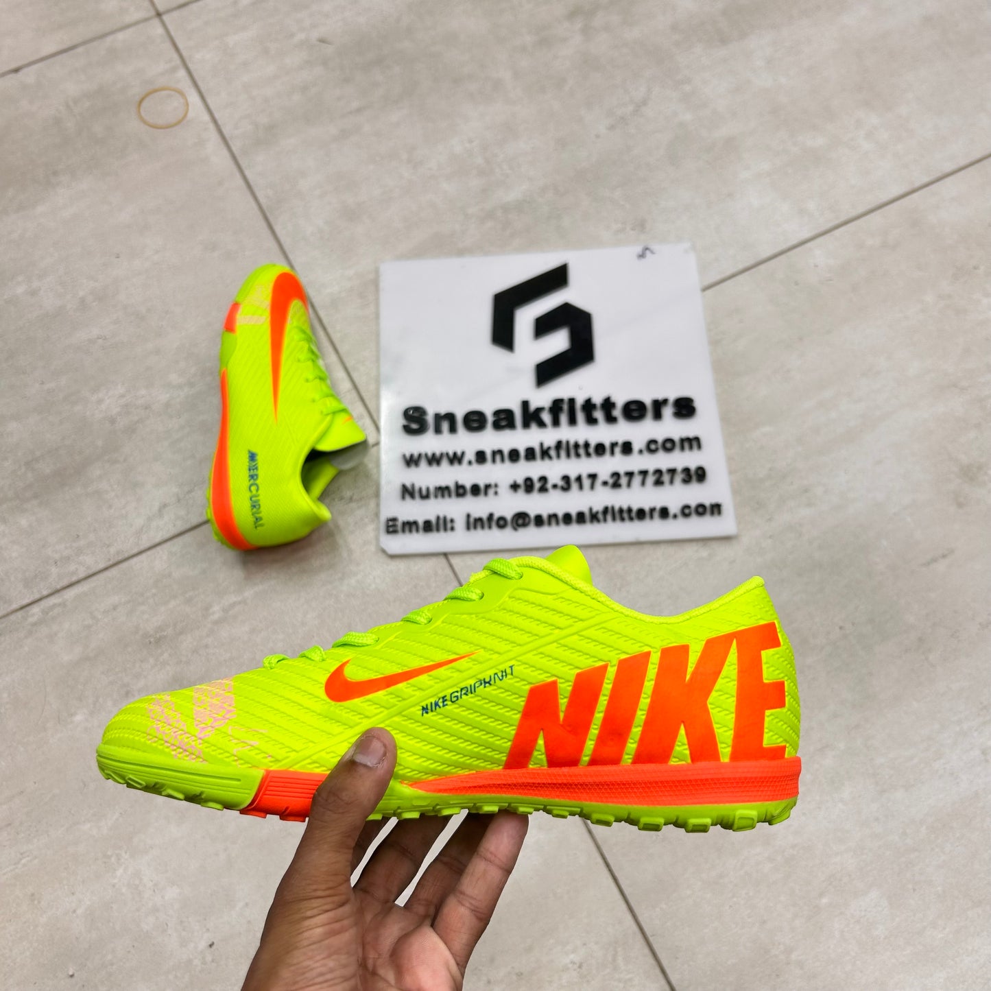 Football - NK Mercurial - Gripper - Green with Orange