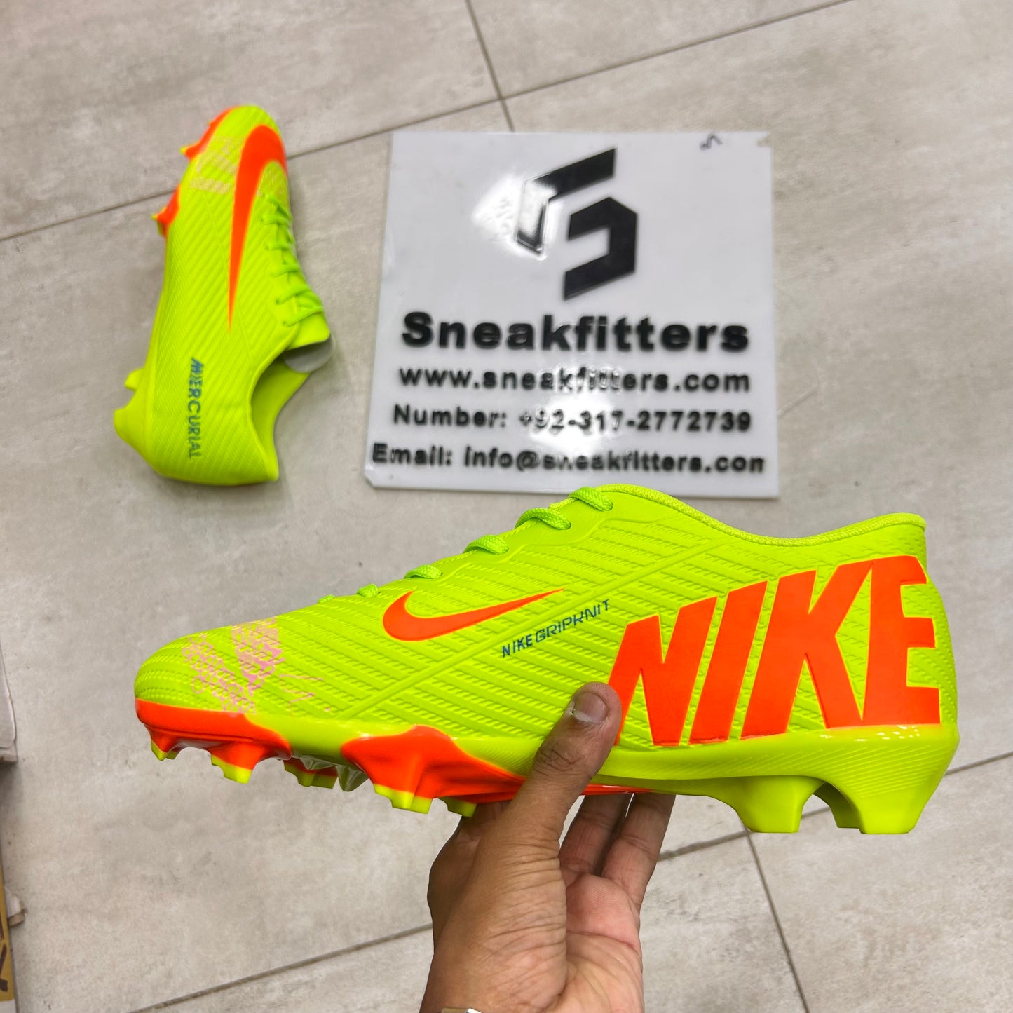 Football - NK Mercurial - Toe - Green with Orange
