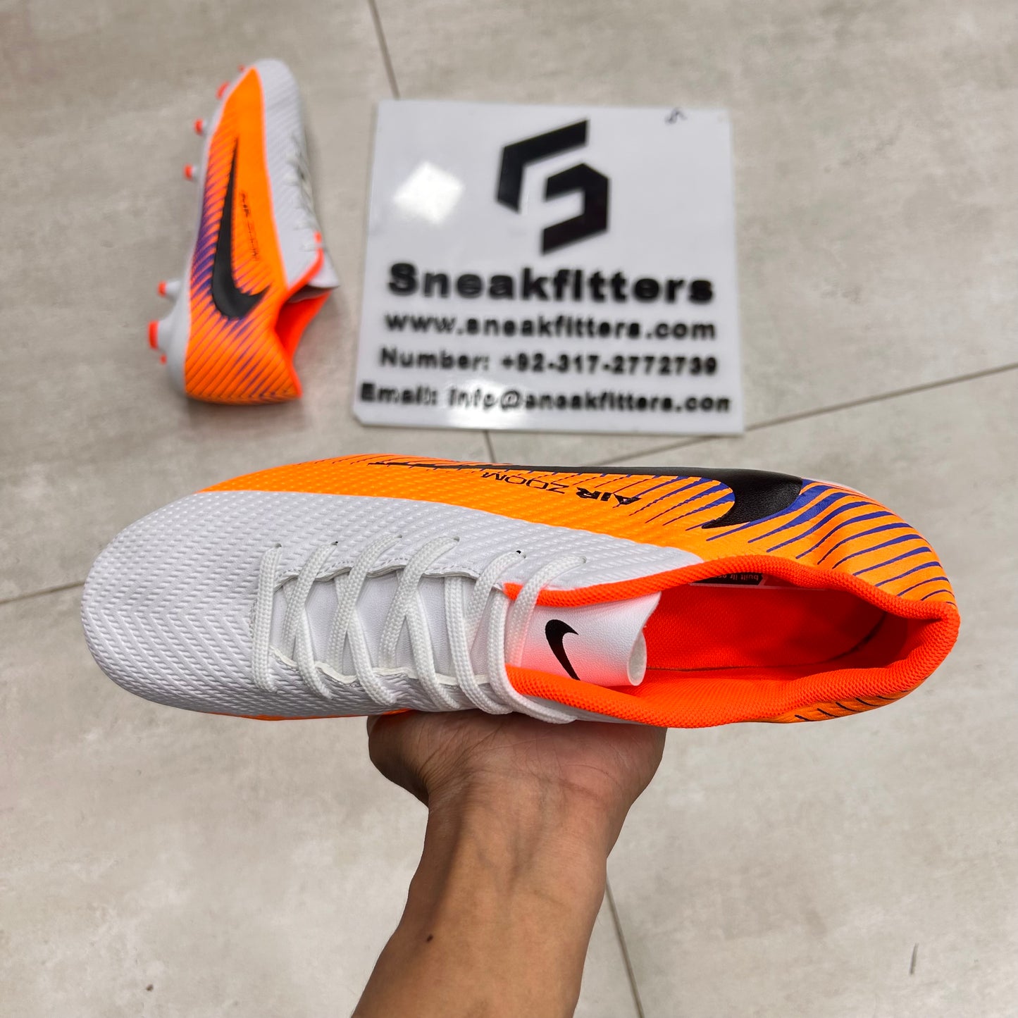 Football - NK Air Zoom - Toe - White Orange