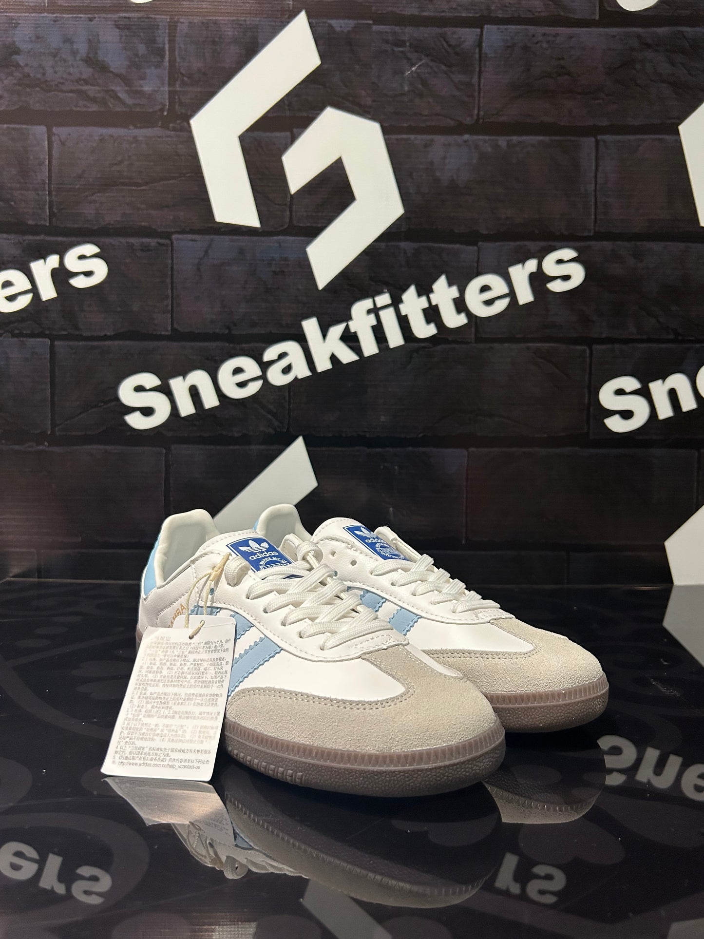 Adid - Samba - White with Blue 2.0