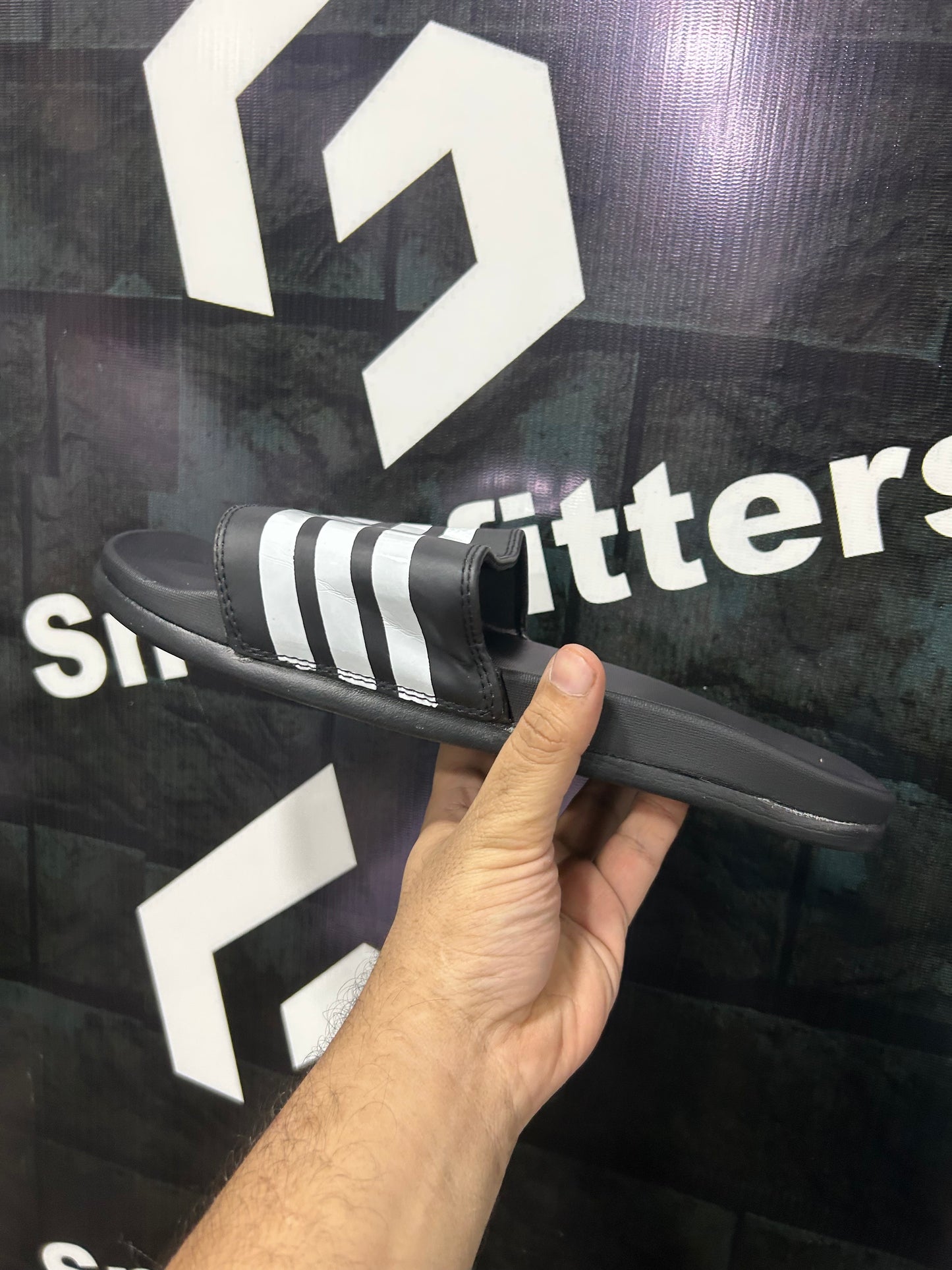 Adid - Adilette Black with Black Line