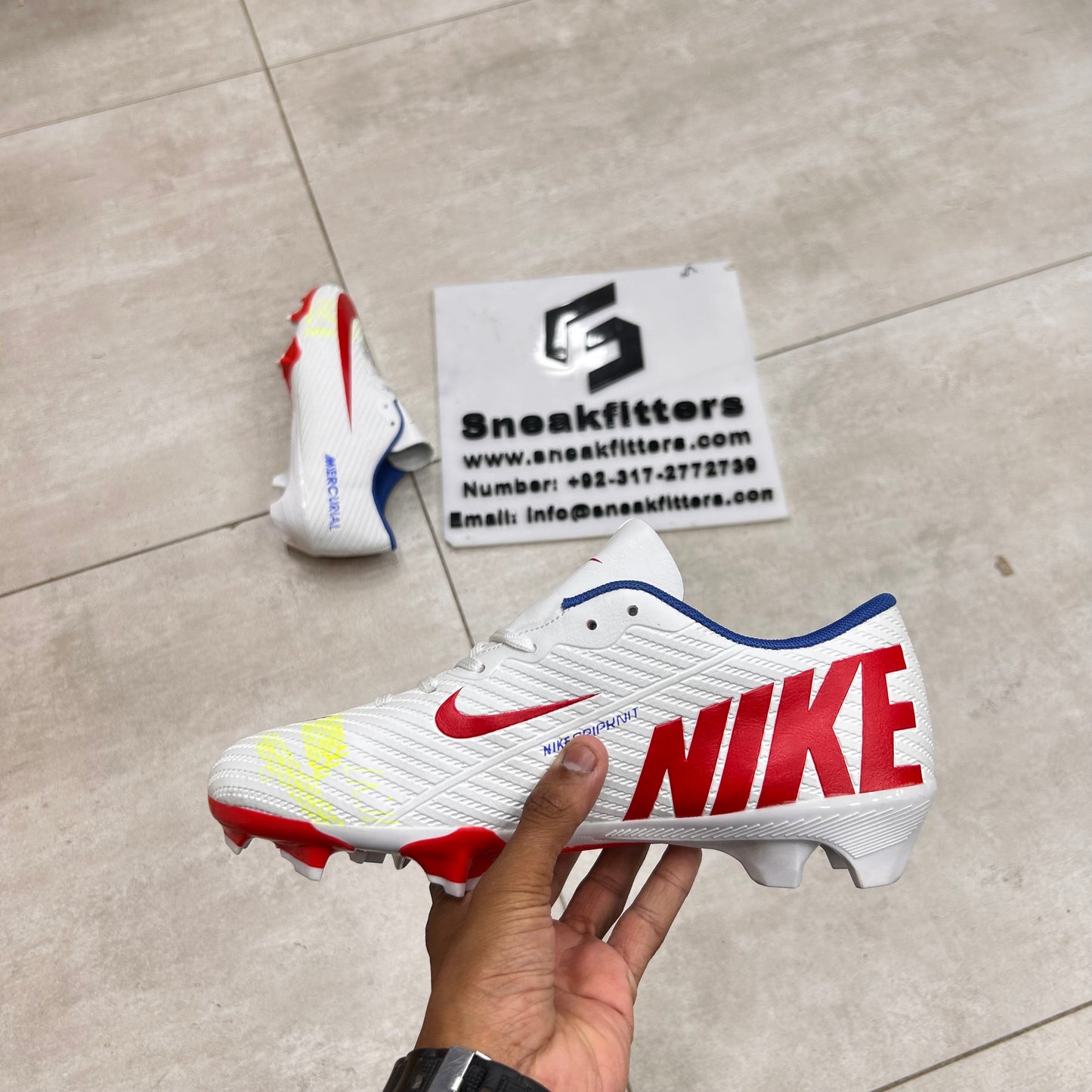 Football - NK Mercurial - Toe - White with Red