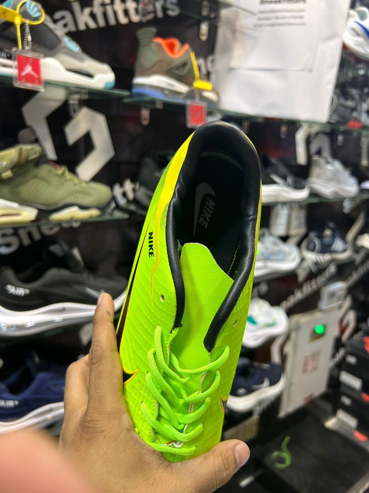 NKE - Football Boots - Green With Yellow
