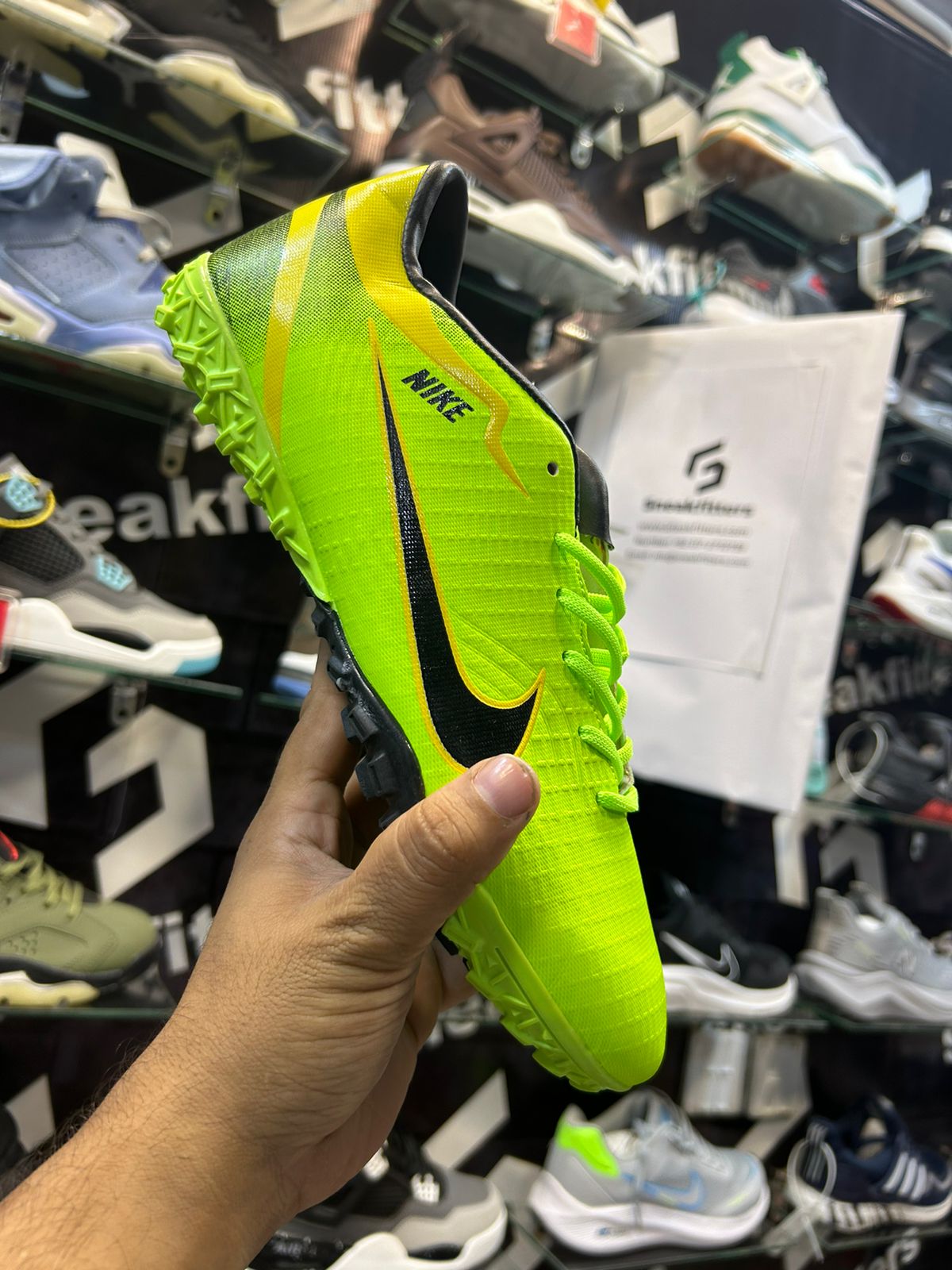 NKE - Football Boots - Green With Yellow
