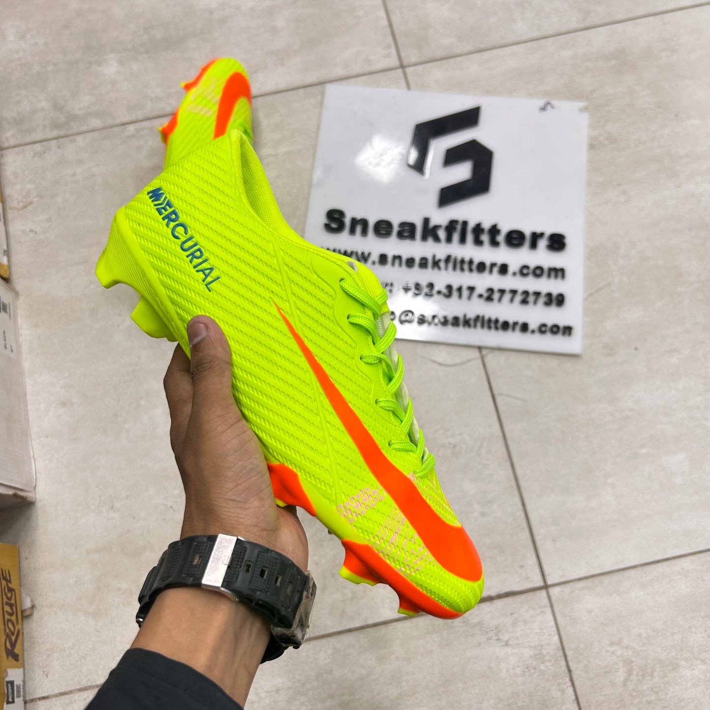 Football - NK Mercurial - Toe - Green with Orange