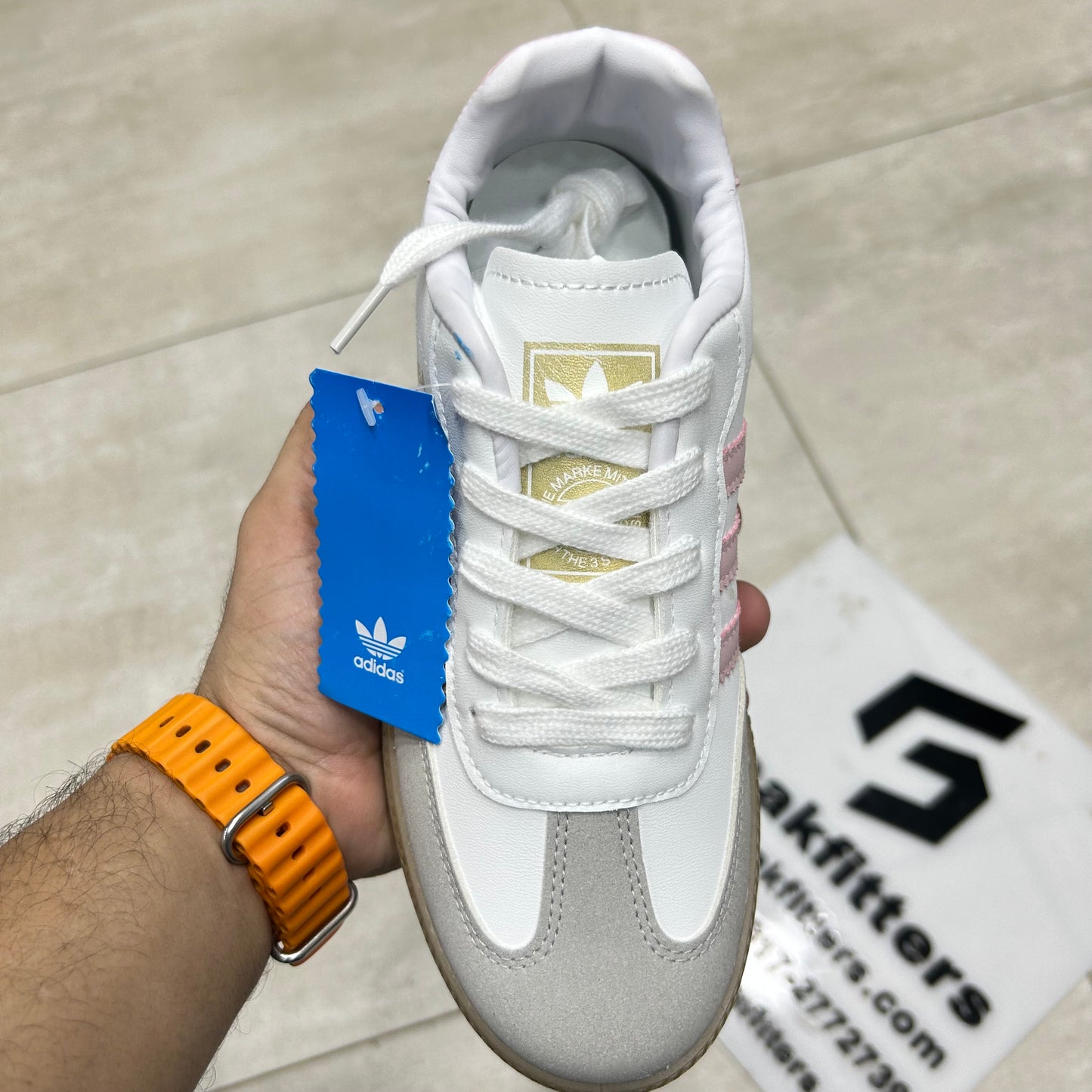 Adid - Samba - White with Pink