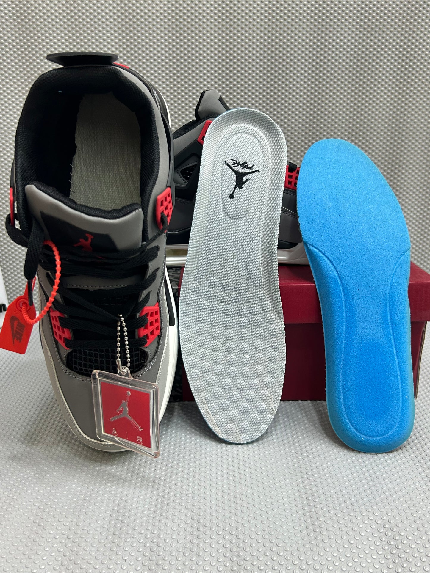 AR JDN 4 - Retro - Grey Black with Red