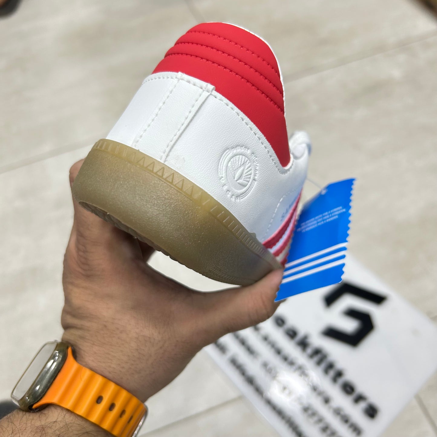 Adid - Samba - White with red