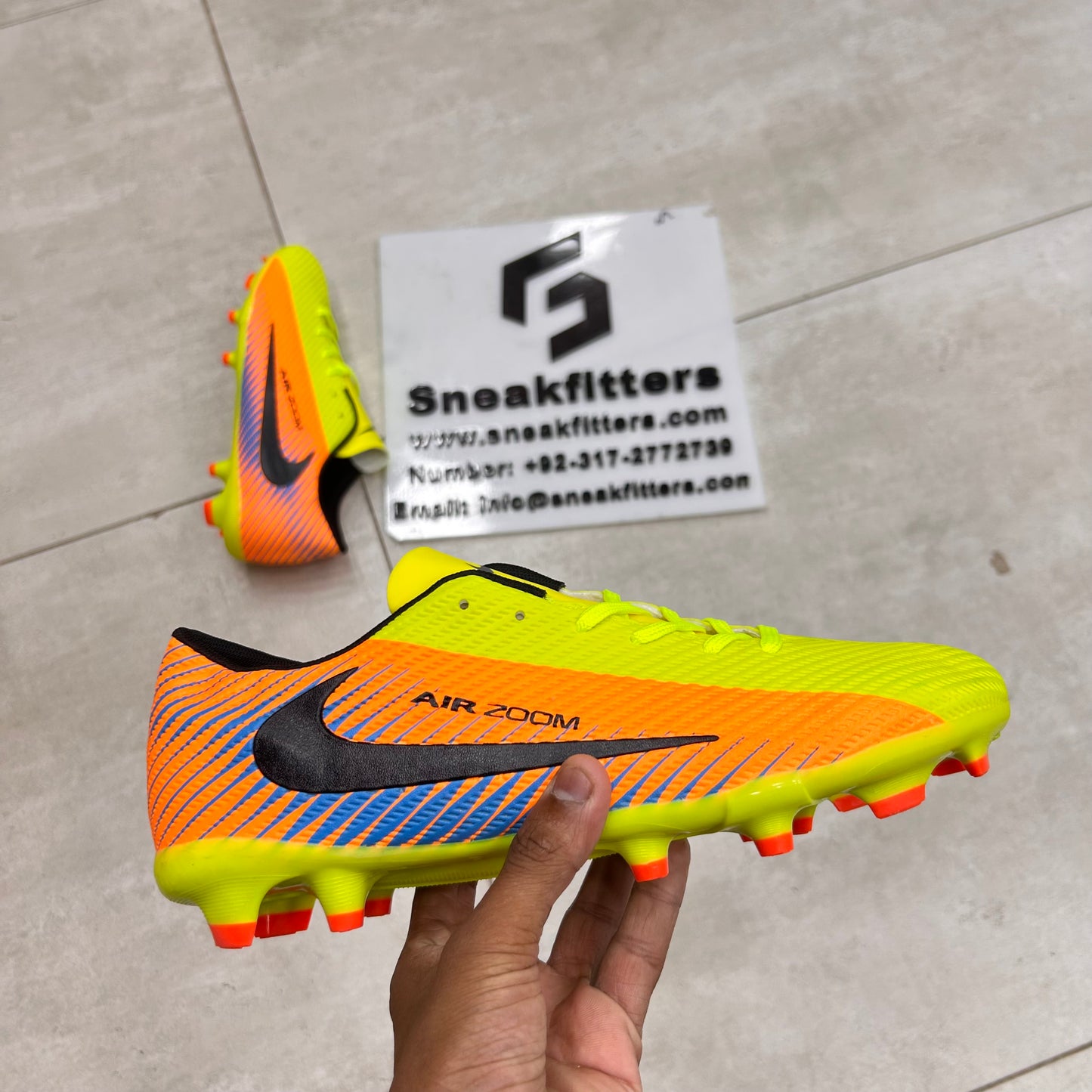 Football - NK Air Zoom - Toe - Green with Orange