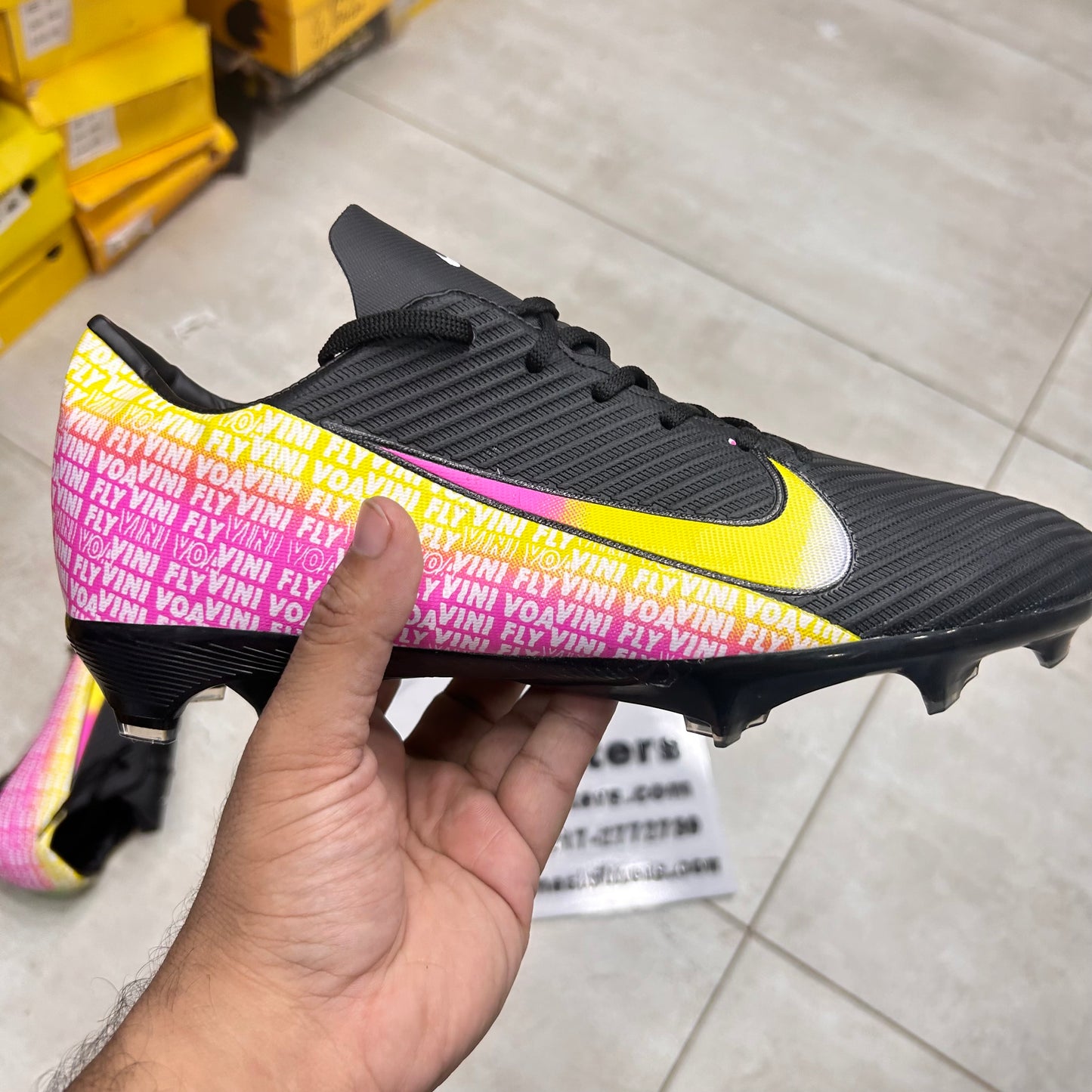 Football - NK Voavini Fly - Toe - Black with Pink Green