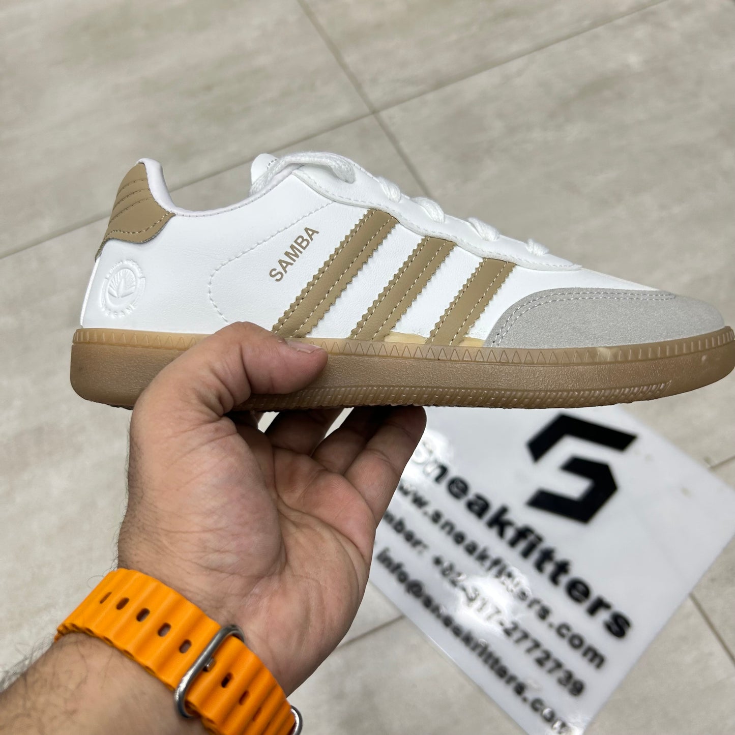 Adid - Samba - White with Brown