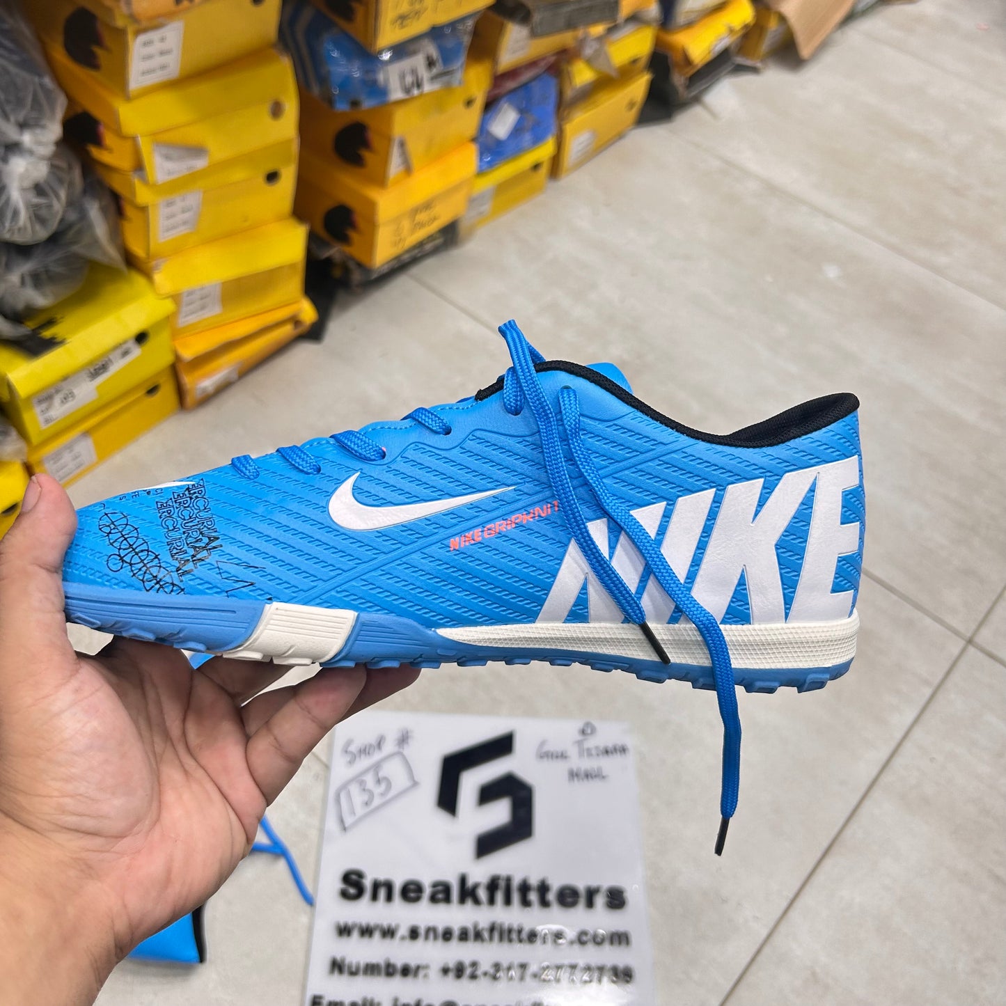 Football - NK Mercurial - Gripper - Blue with White