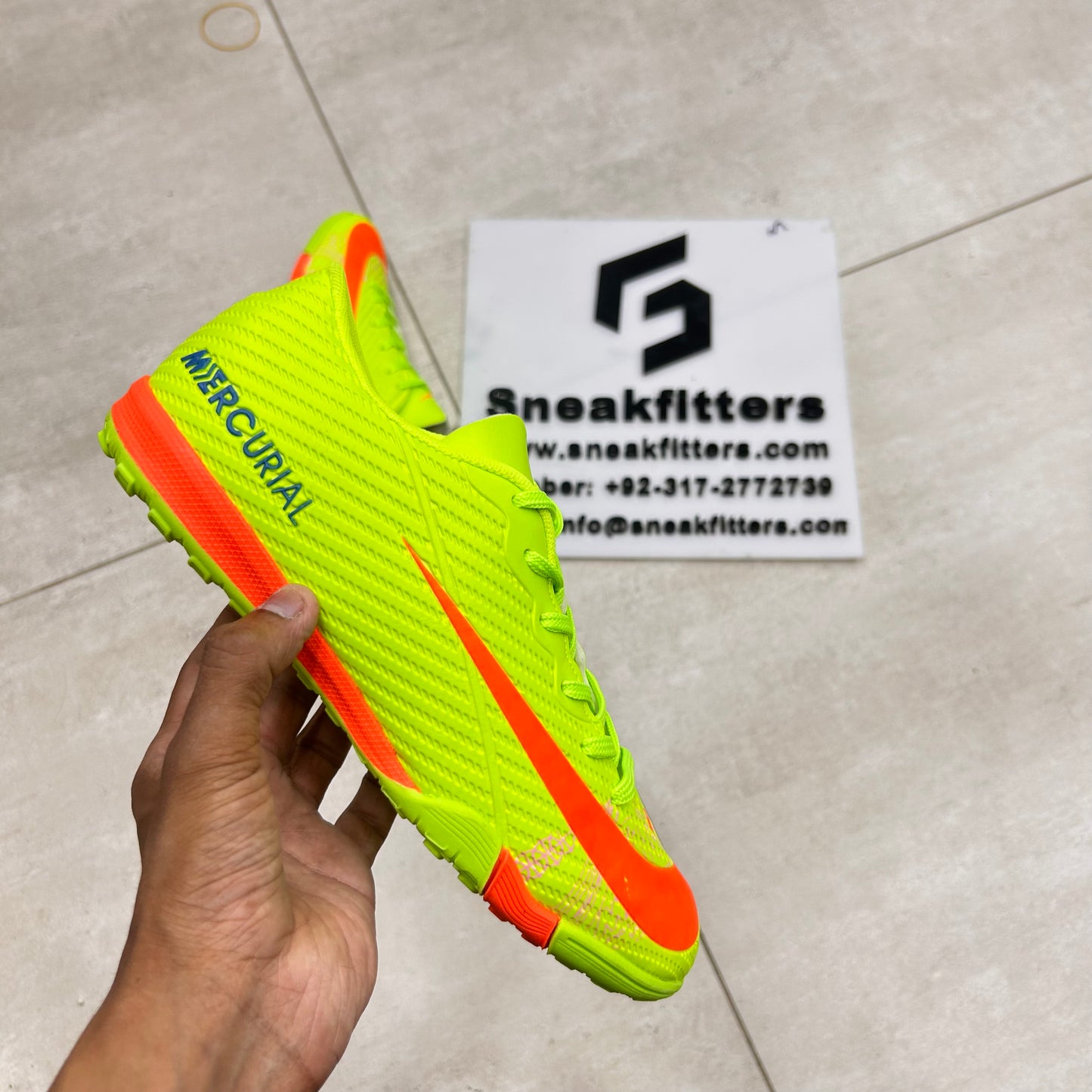 Football - NK Mercurial - Gripper - Green with Orange