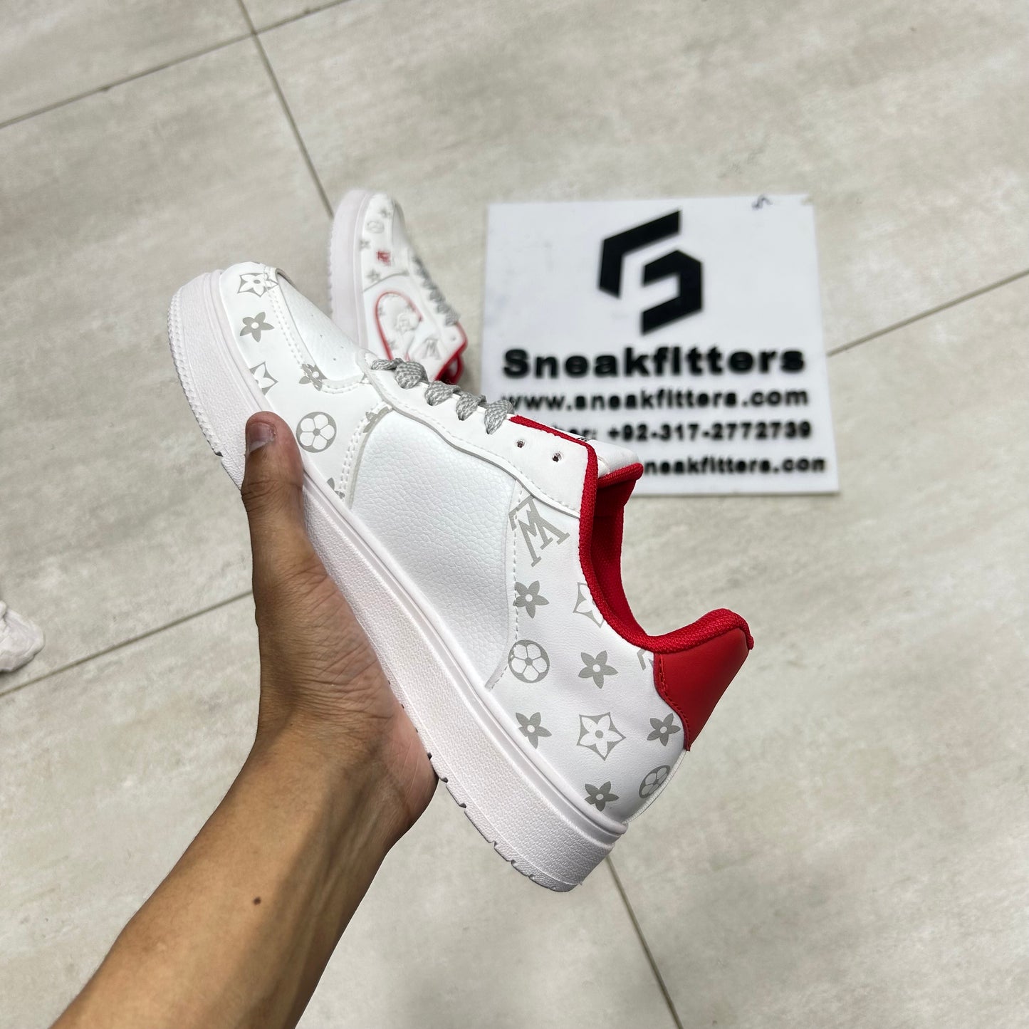 NK - Fashion LV - White with  Red