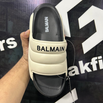 Balmain - Slides - Off White with Black