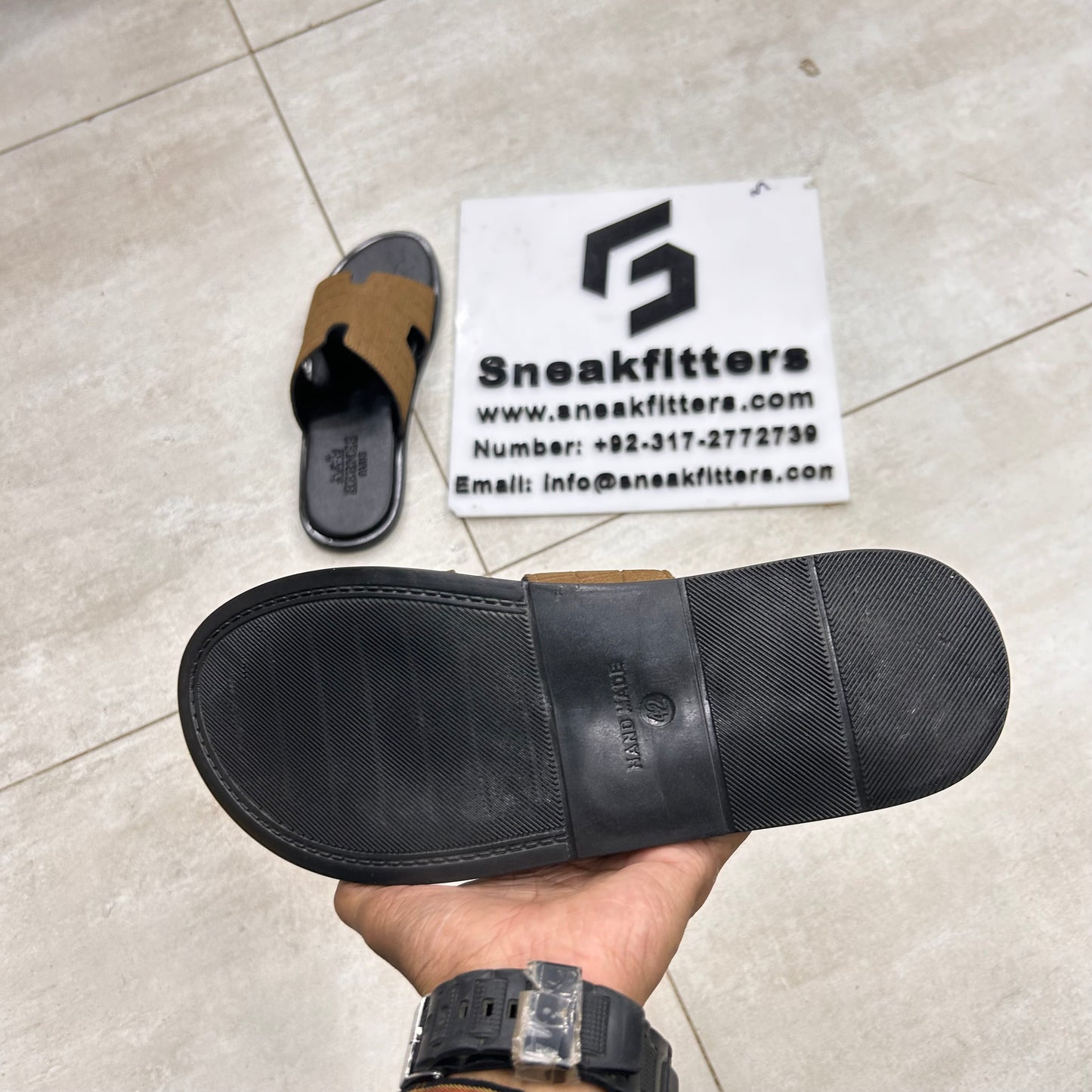 H Izmir Sandals (Slides)  - Brown