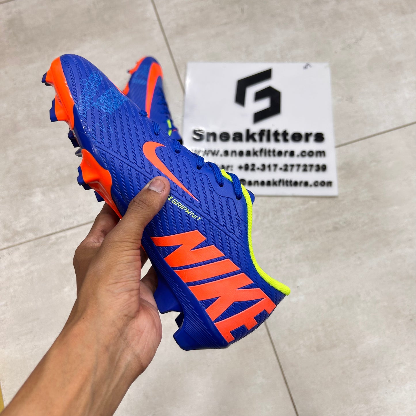 Football - NK Mercurial - Toe -  Blue with Orange Tick