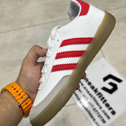 Adid - Samba - White with red
