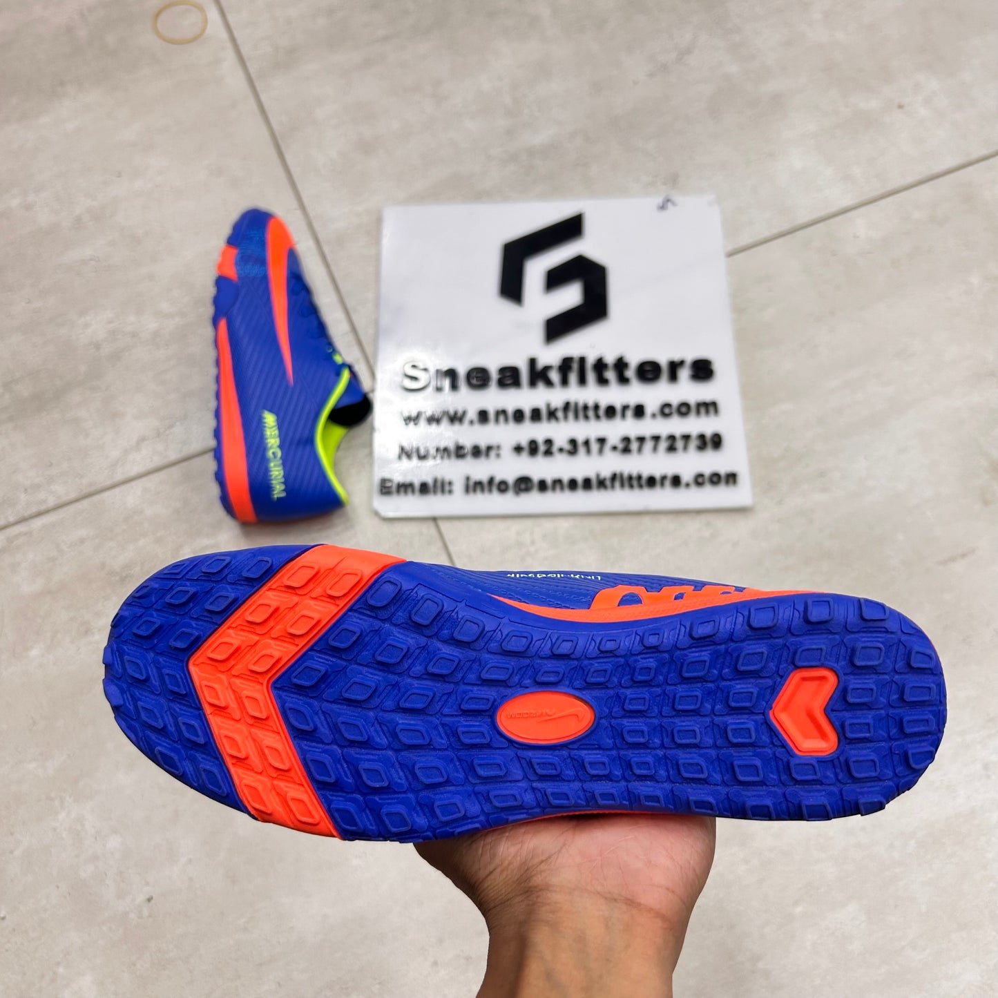 Football - NK Mercurial - Gripper -  Blue with Pick