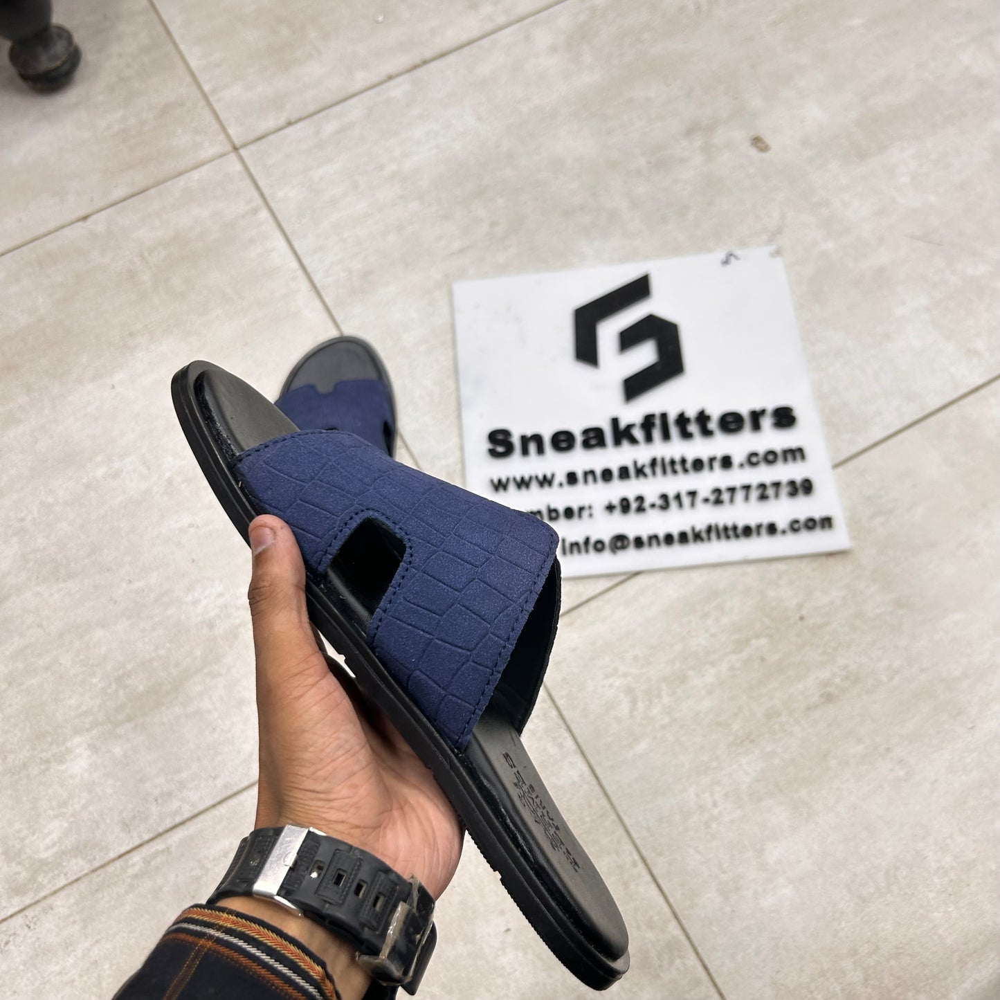 H Izmir Sandals (Slides)  - Blue