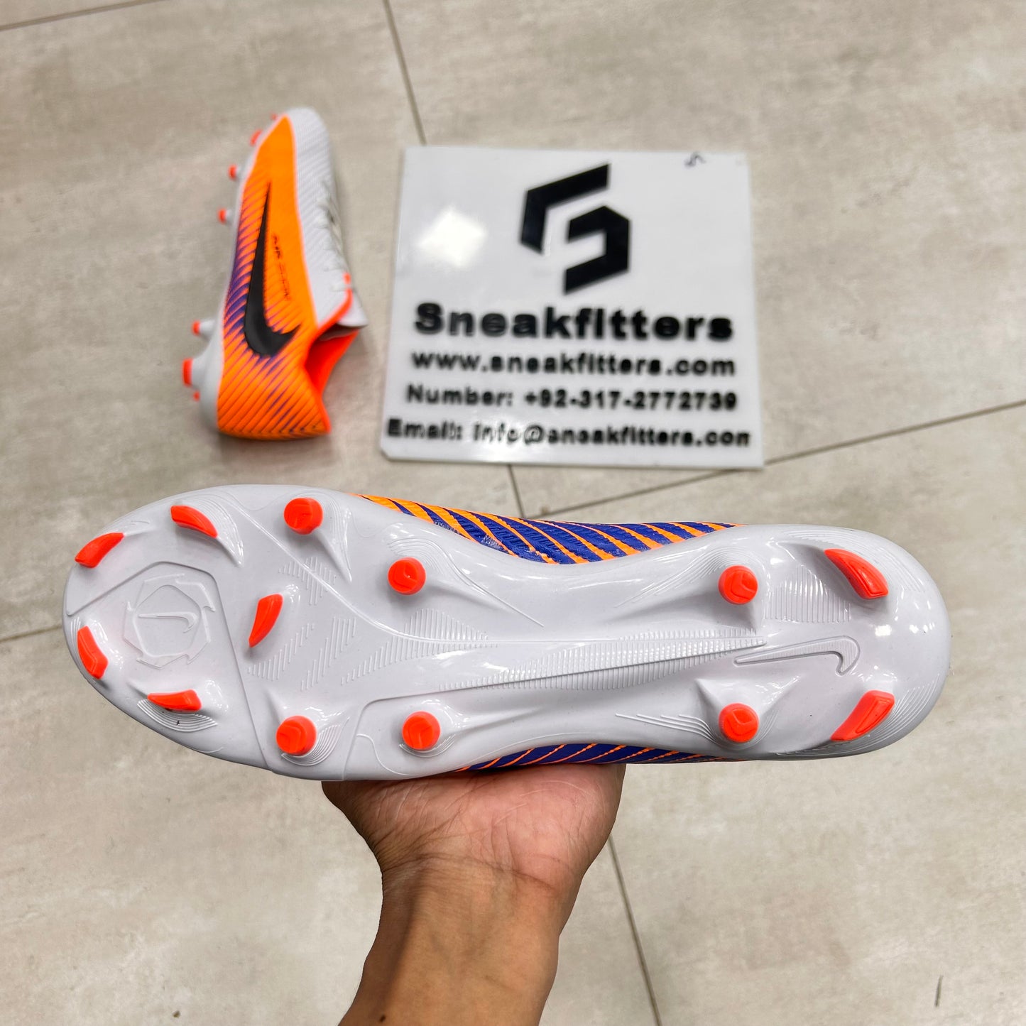 Football - NK Air Zoom - Toe -   White Orange