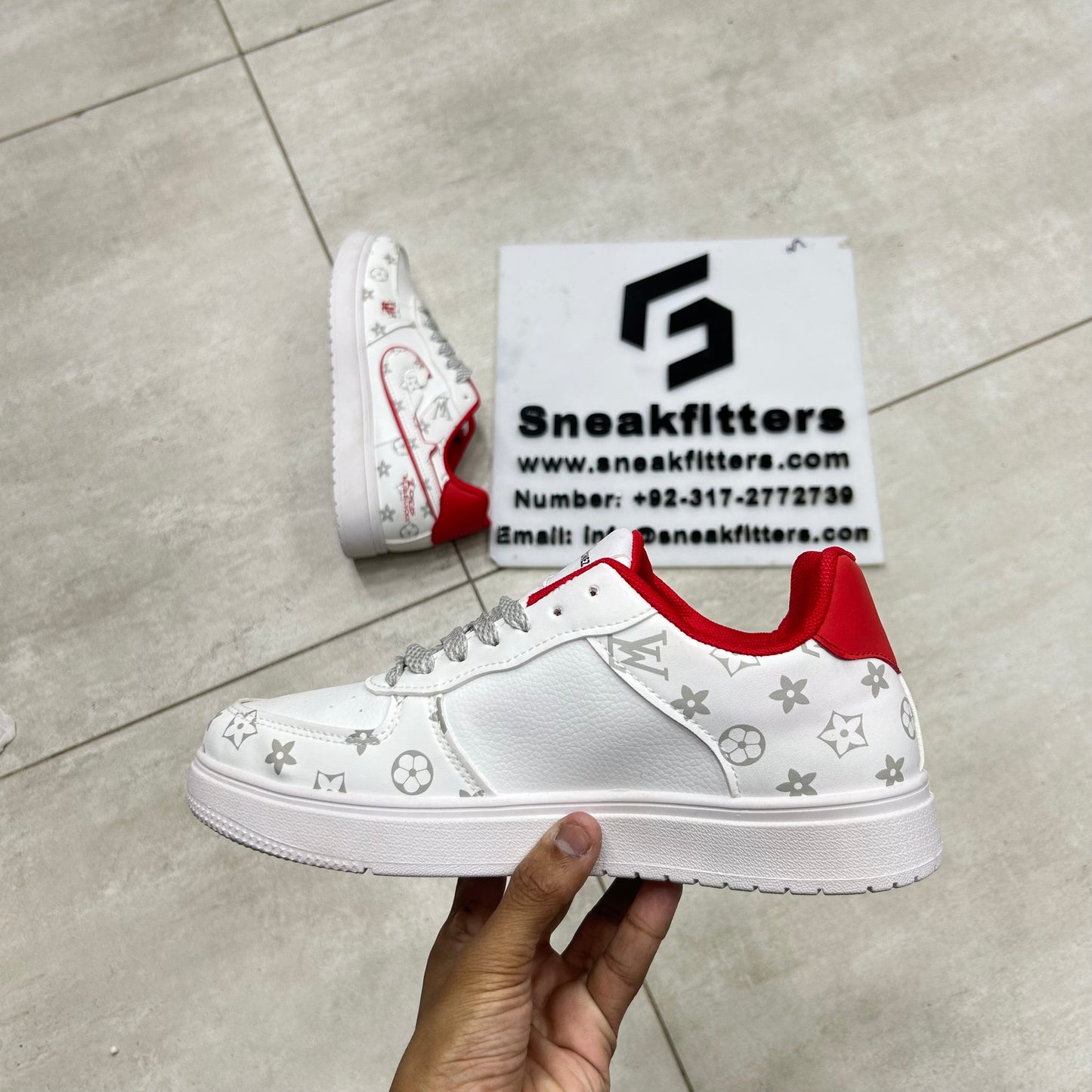 NK - Fashion LV - White with  Red