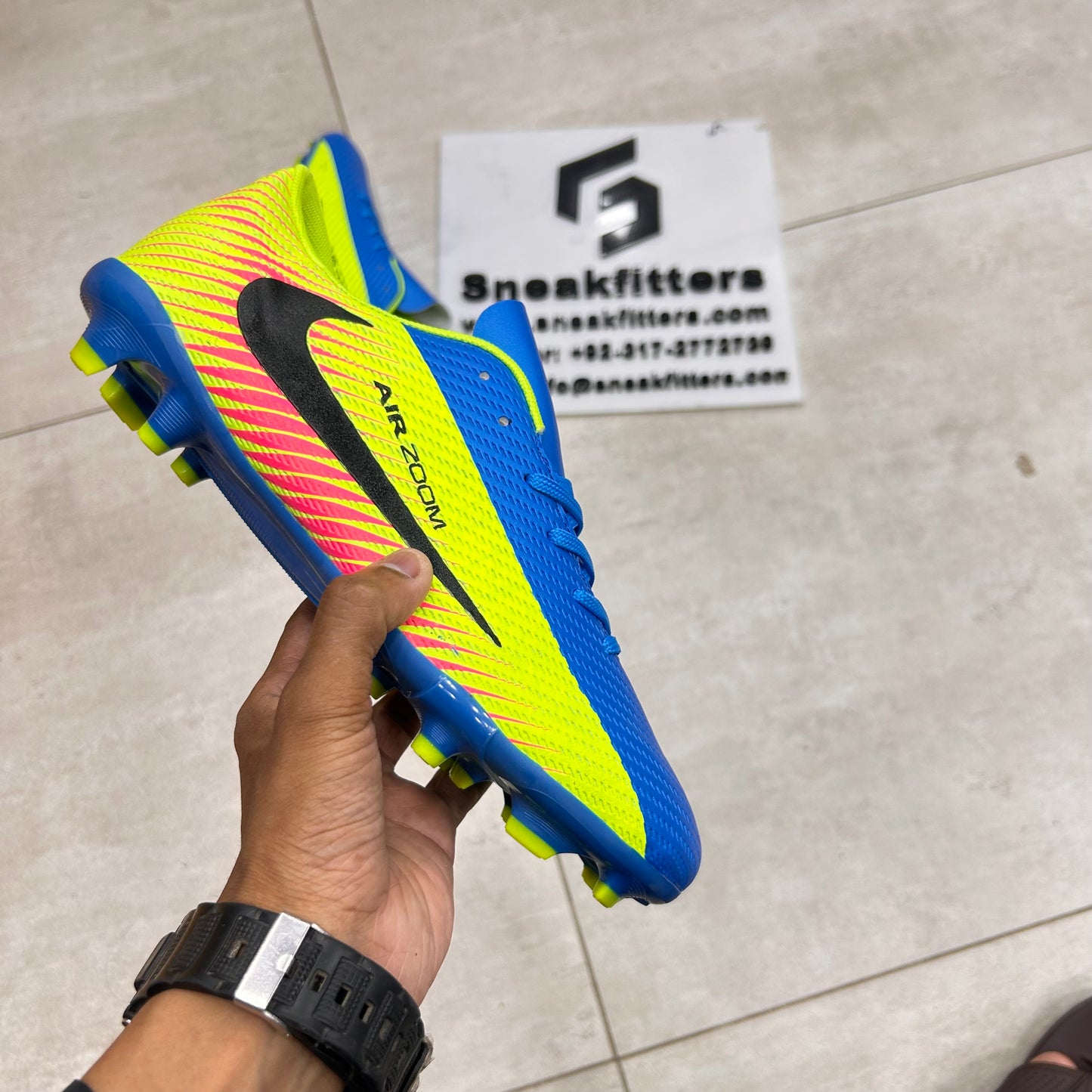 Football - NK Air Zoom - Toe - Blue with Green