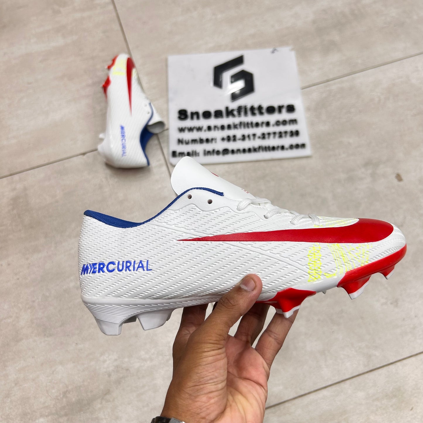 Football - NK Mercurial - Toe - White with Red