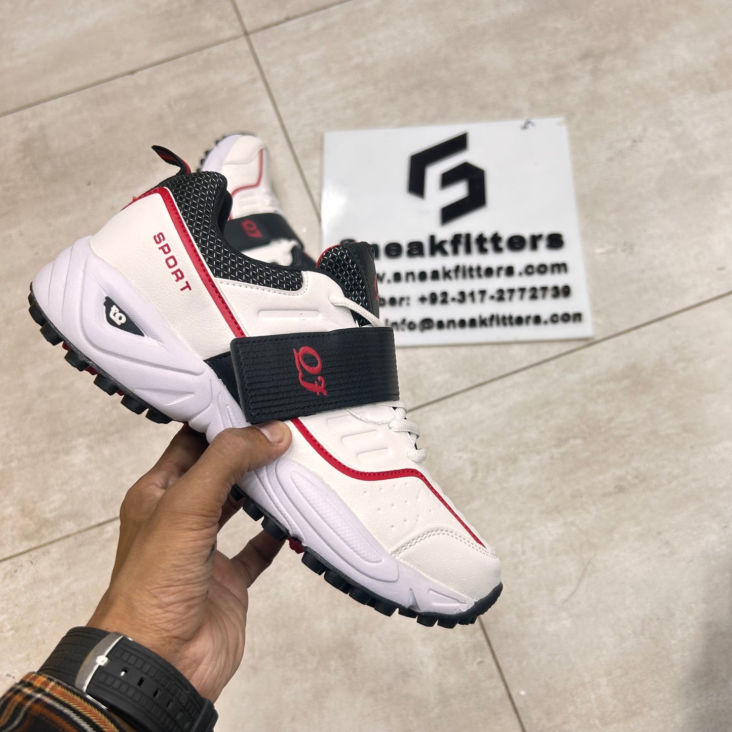 QJ  - Sport Gripper - White with red