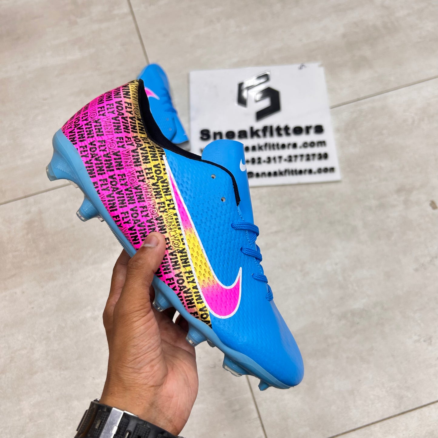Football - NK Voavini Fly - Toe - Blue with Pink