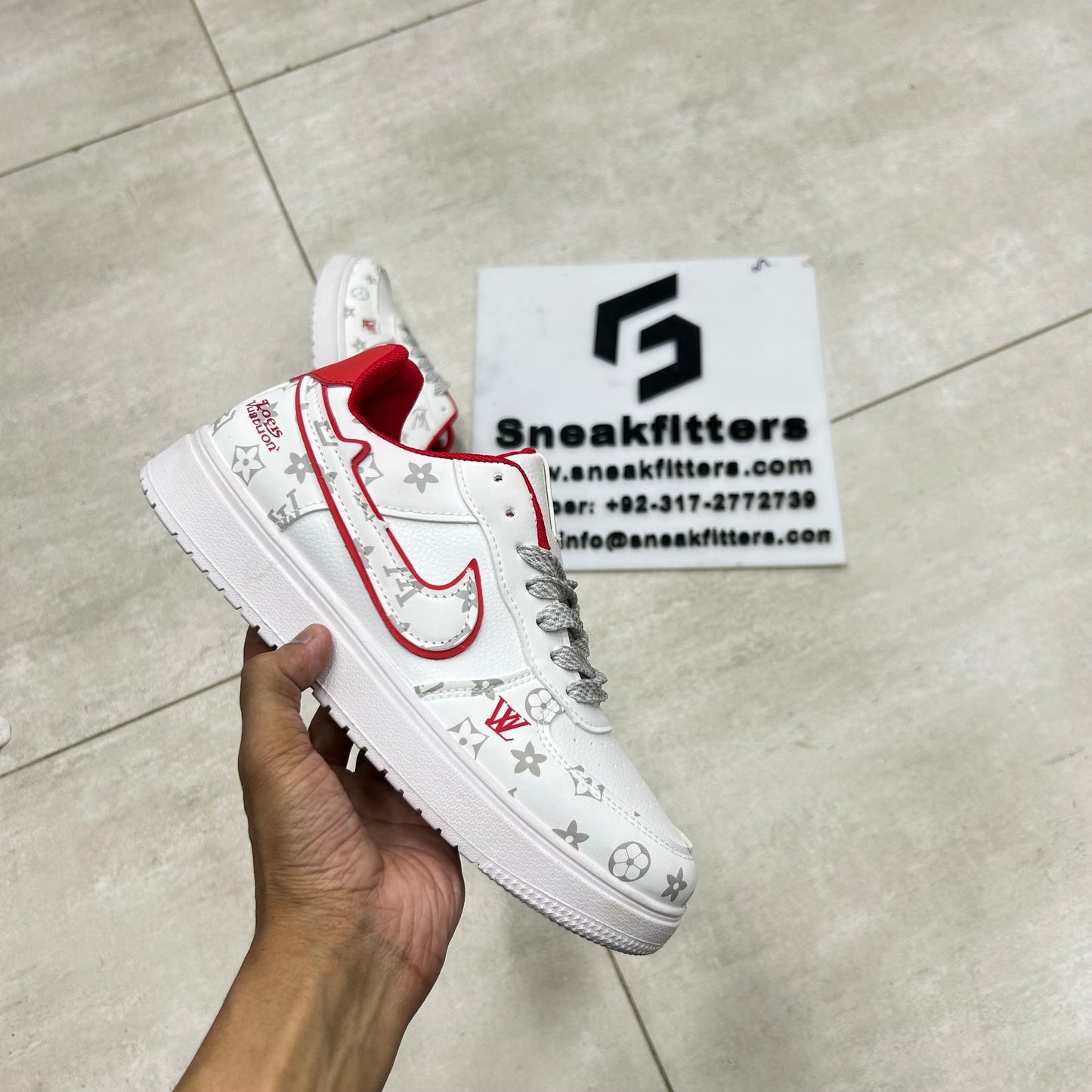 NK - Fashion LV - White with  Red