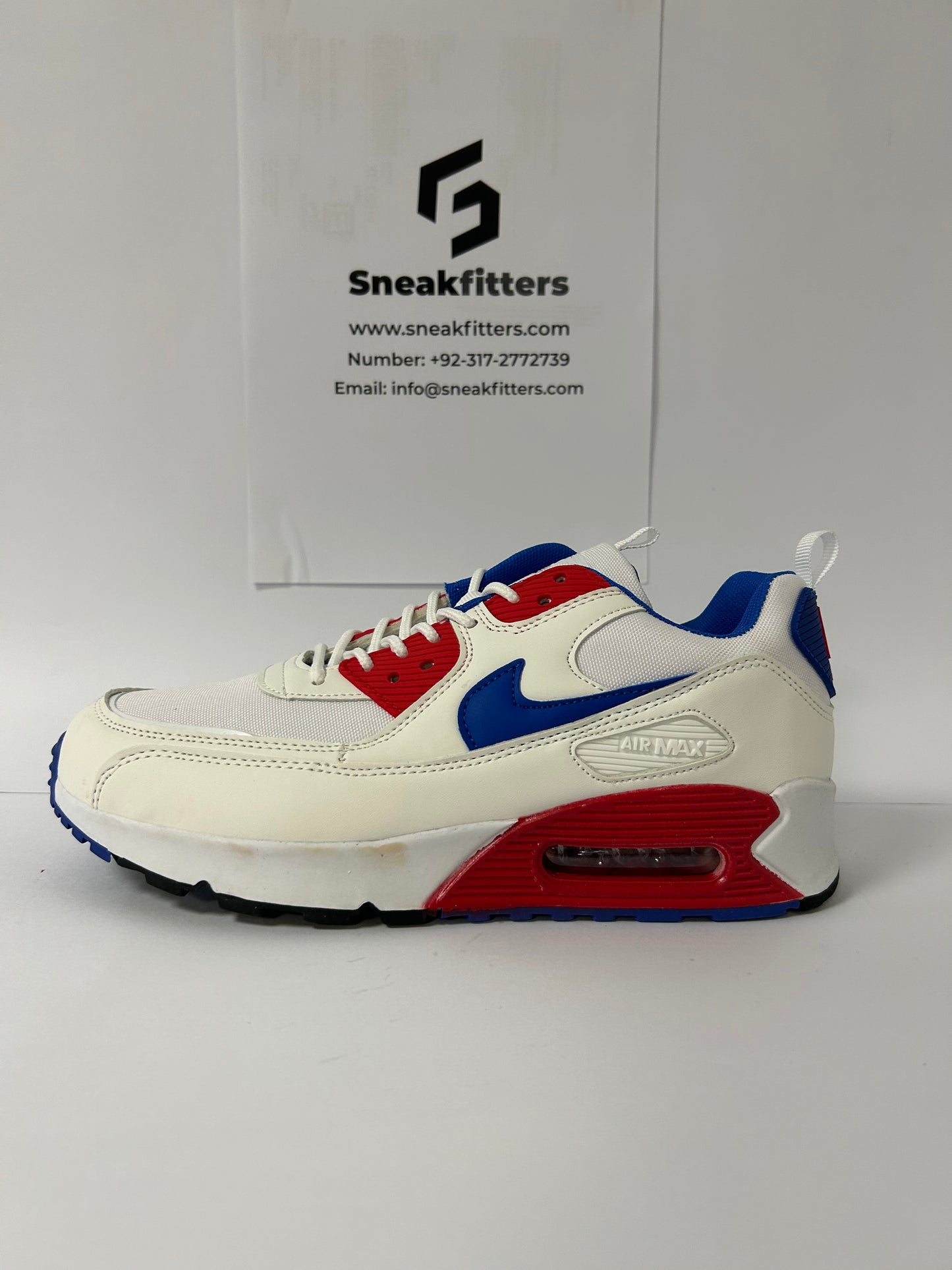 NKE Air Max 90 - Premium - Red Blue