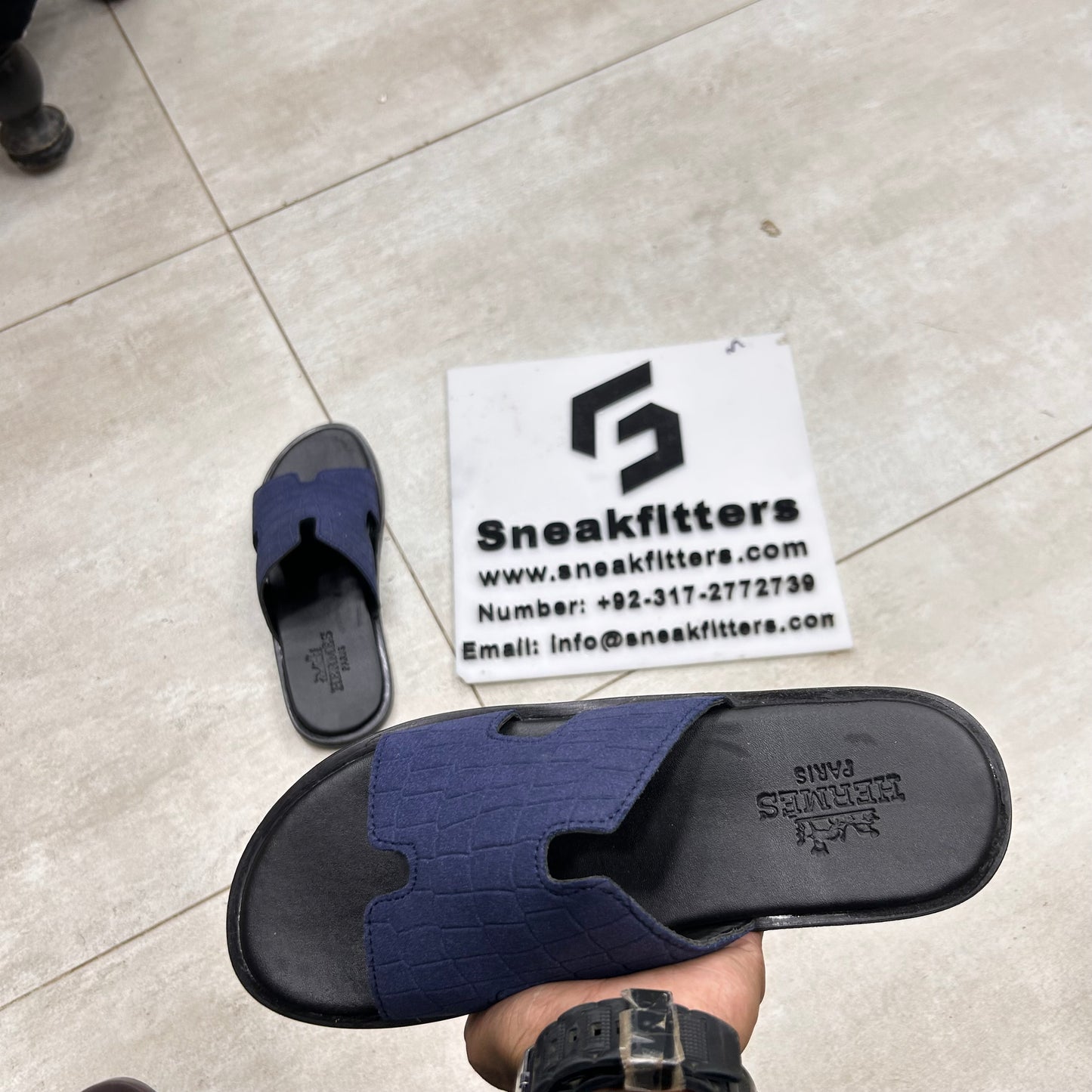 H Izmir Sandals (Slides)  - Blue