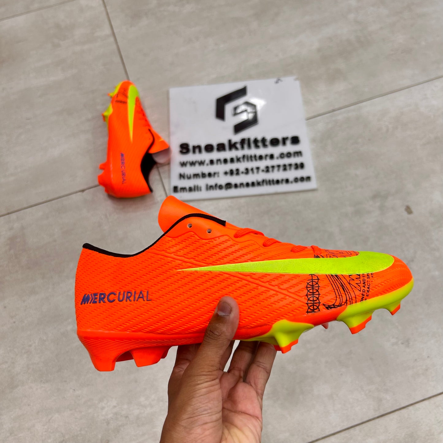 Football - NK Mercurial - Toe - Orange with Green