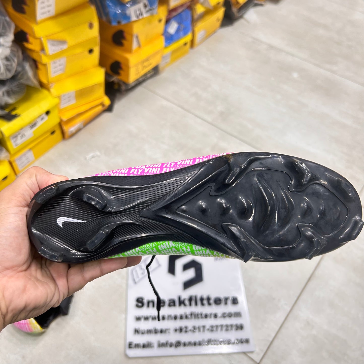 Football - NK Voavini Fly - Toe - Black with Pink Green