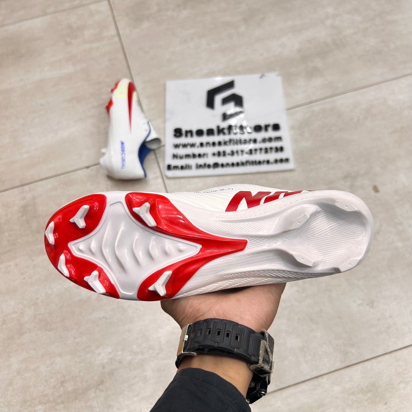 Football - NK Mercurial - Toe - White with Red