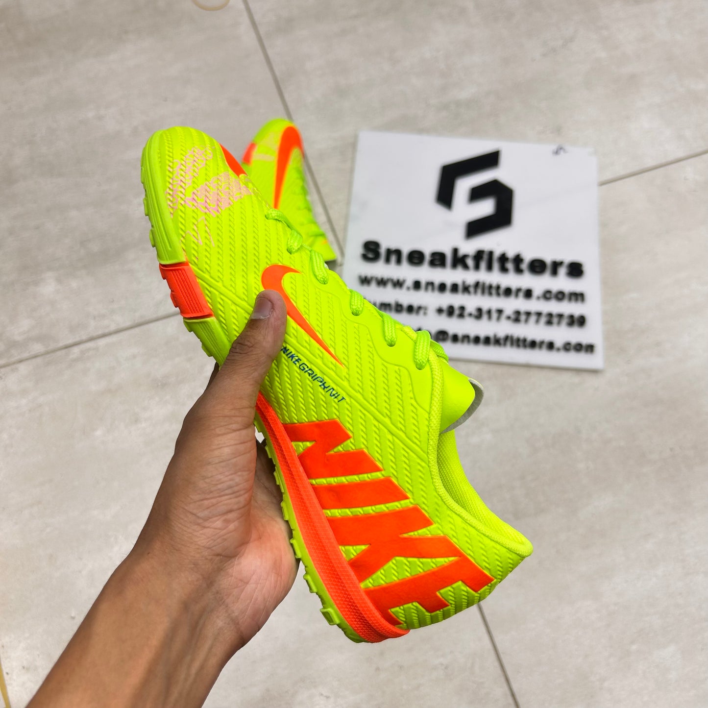 Football - NK Mercurial - Gripper - Green with Orange