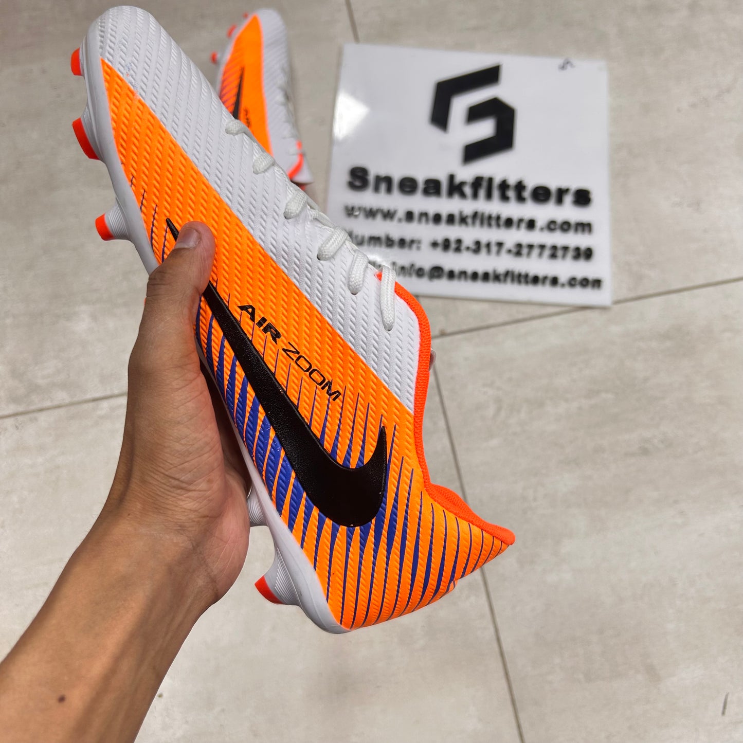 Football - NK Air Zoom - Toe -   White Orange
