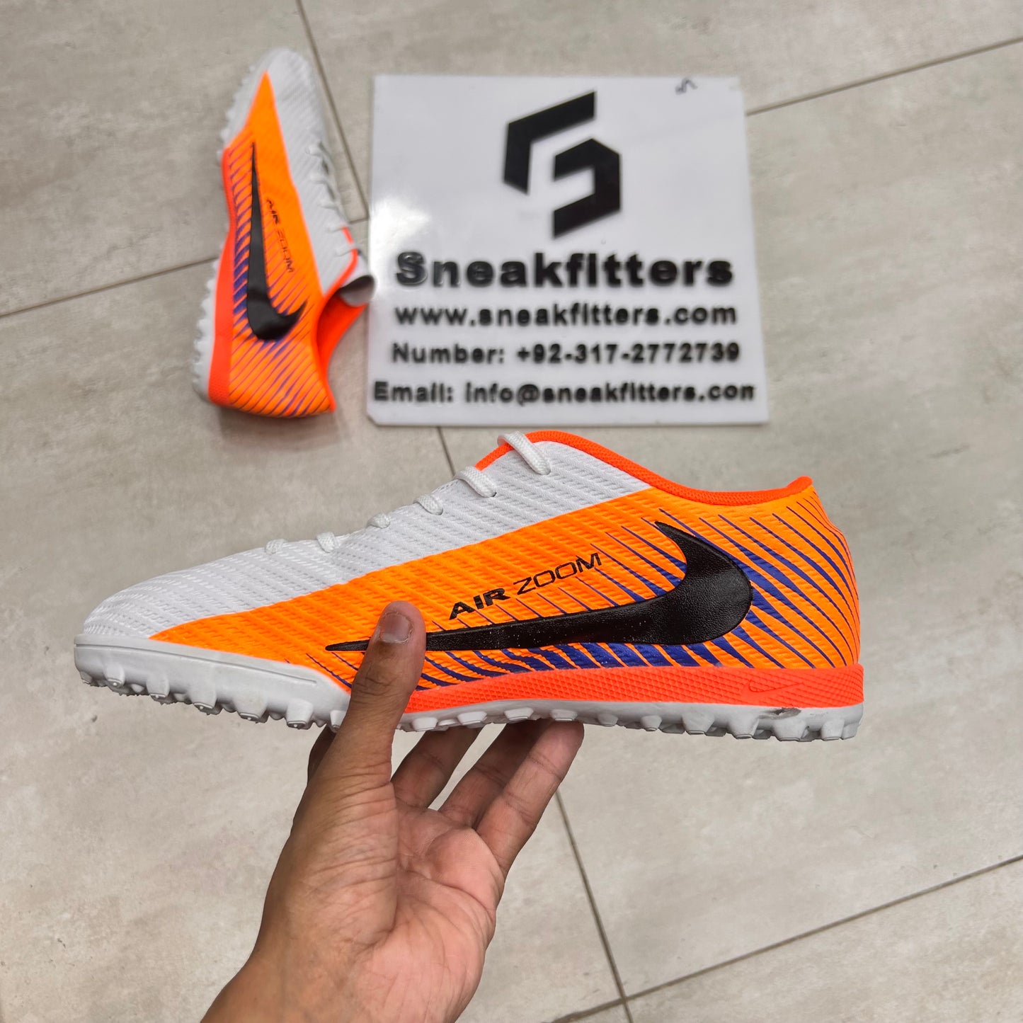 Football - NK Air Zoom - Gripper -   White Orange