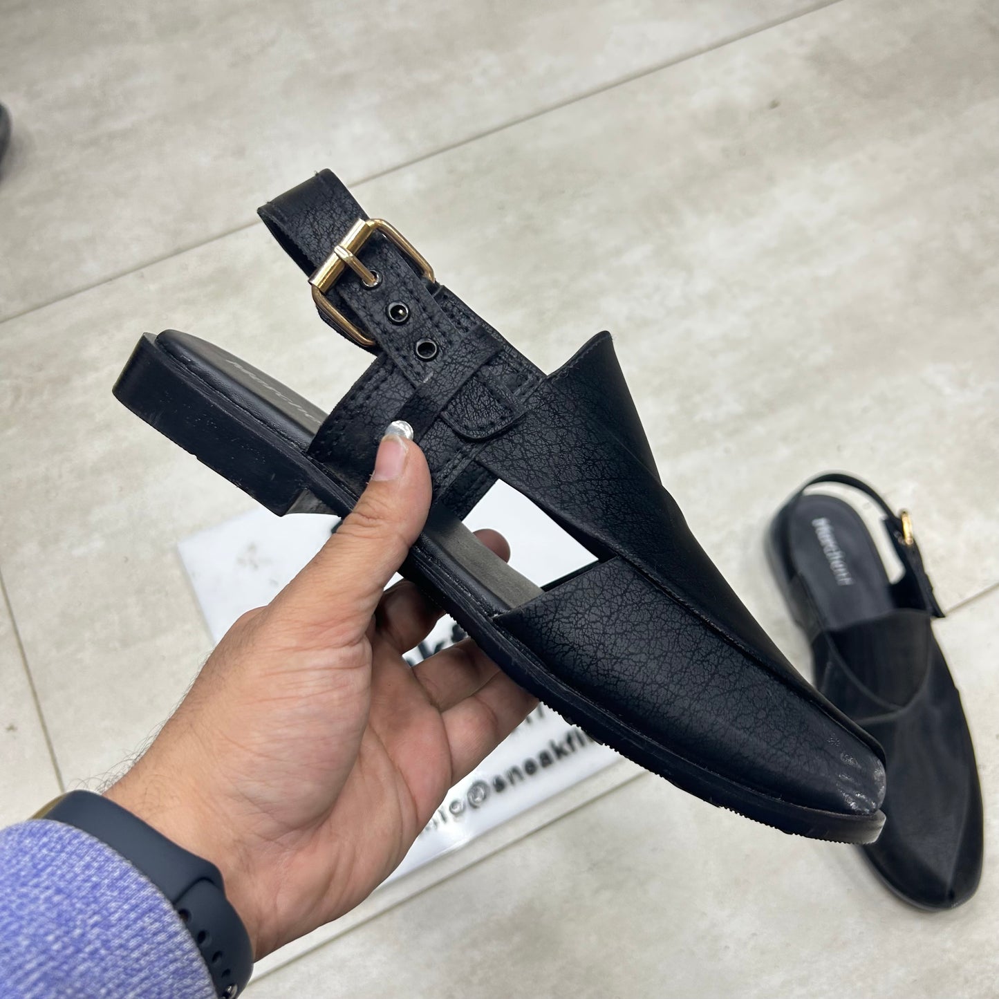 Peshawari Sandel - D2 - Black
