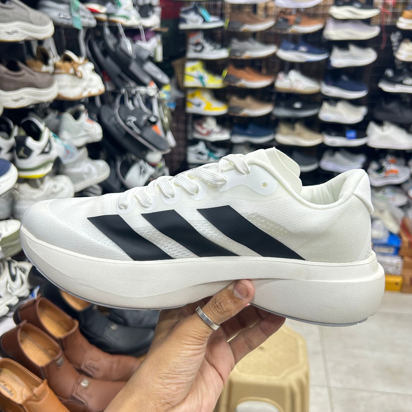 Adid -  Adizero Evo SL Cloud White with  Core Black  2.0