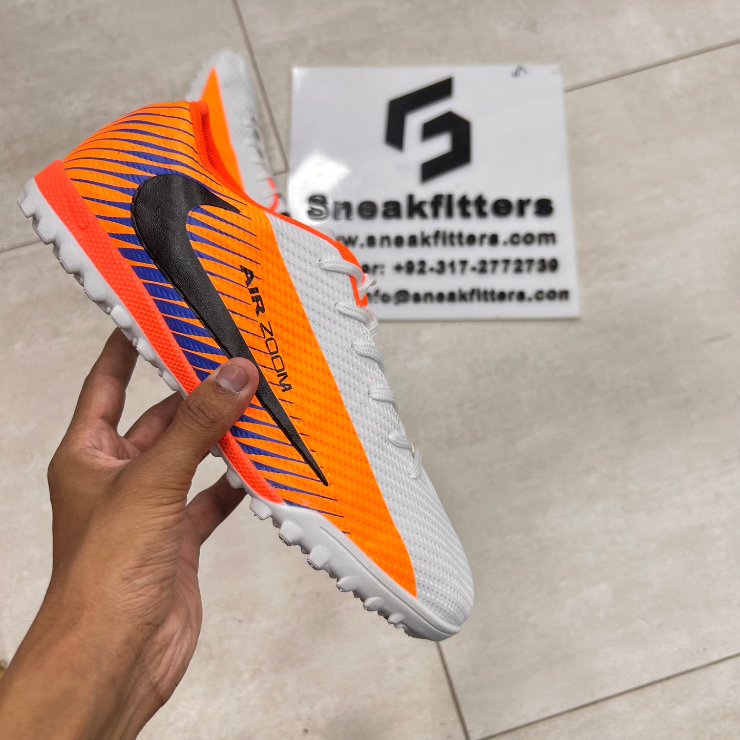 Football - NK Air Zoom - Gripper -   White Orange