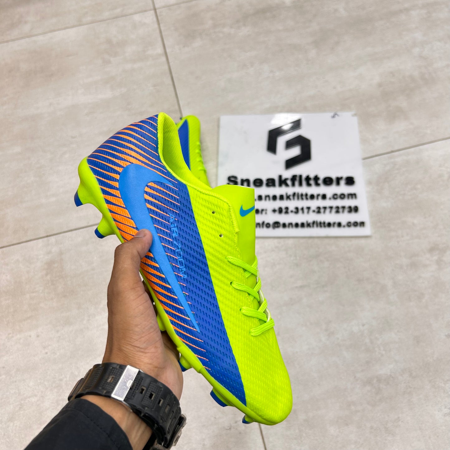 Football - NK Air Zoom - Toe -  Green with Blue tick