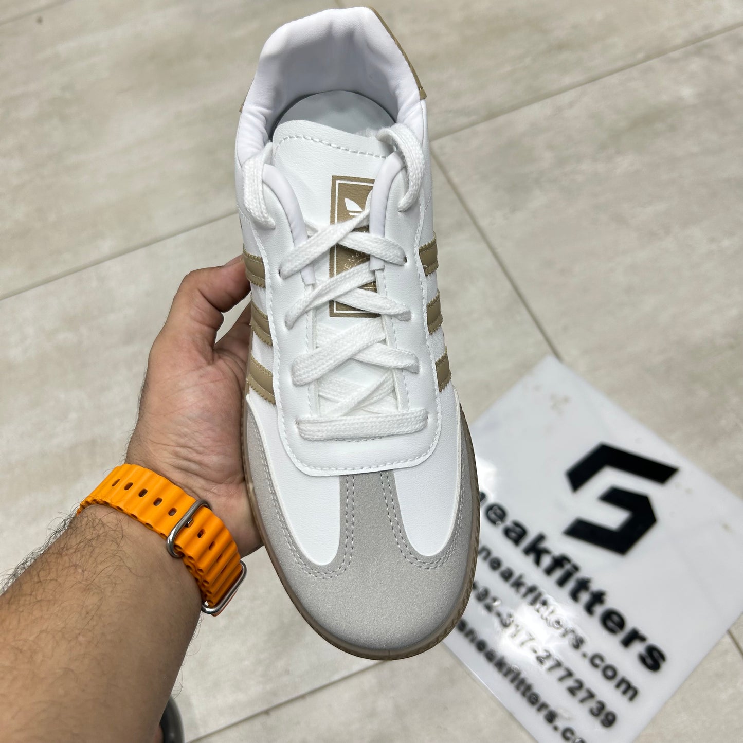 Adid - Samba - White with Brown