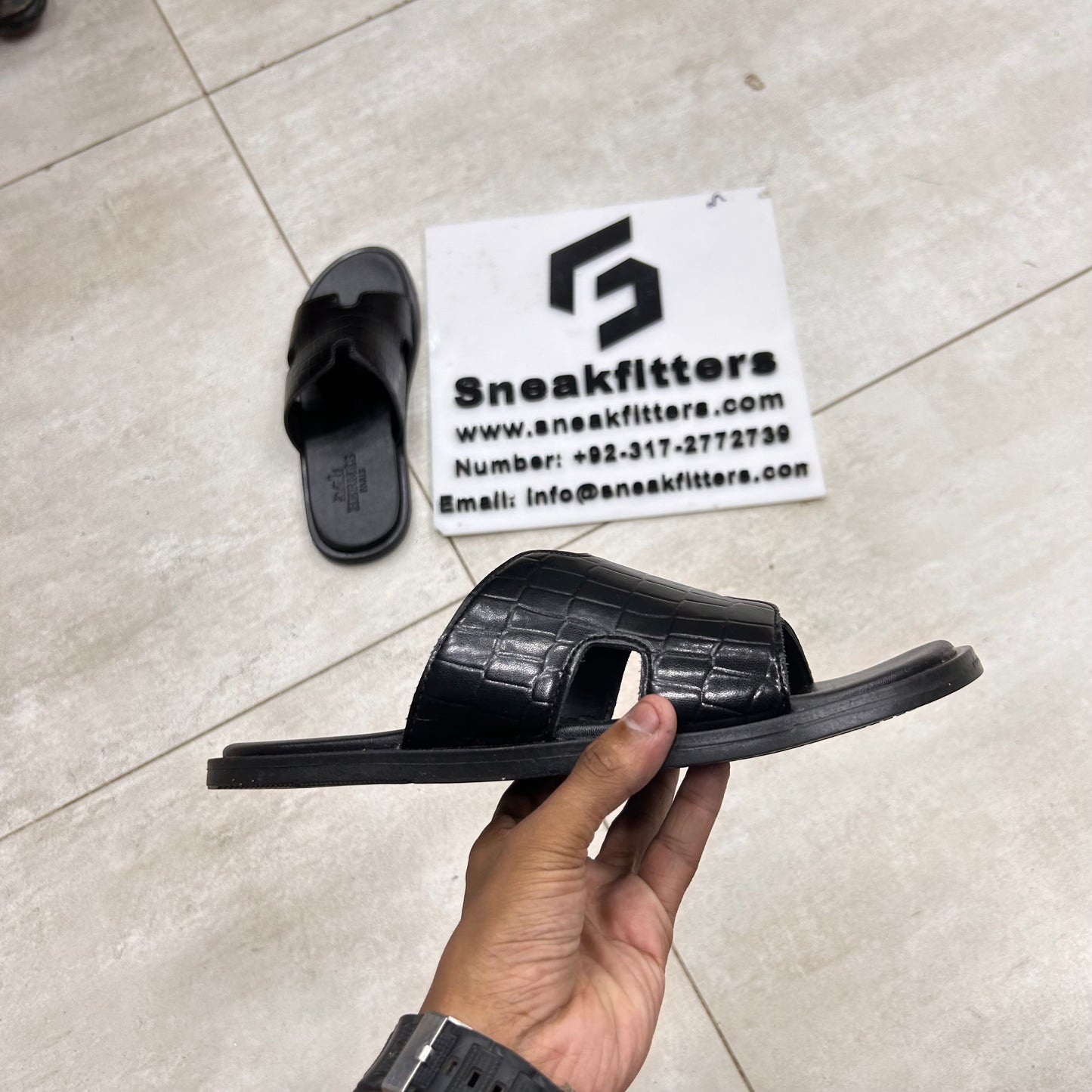 H Izmir Sandals (Slides)  - Black