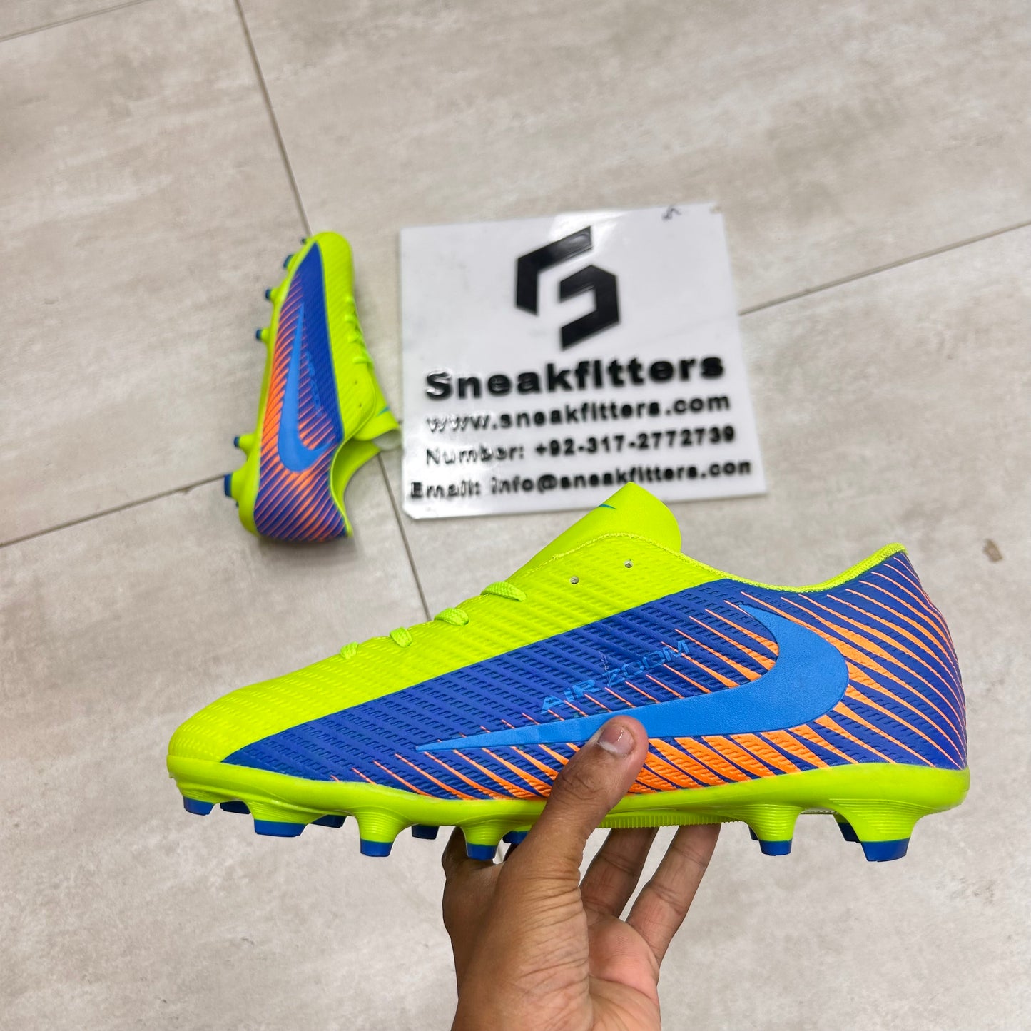 Football - NK Air Zoom - Toe -  Green with Blue tick