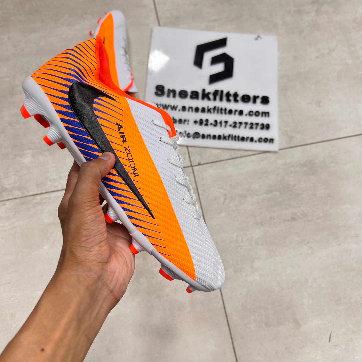 Football - NK Air Zoom - Toe -   White Orange