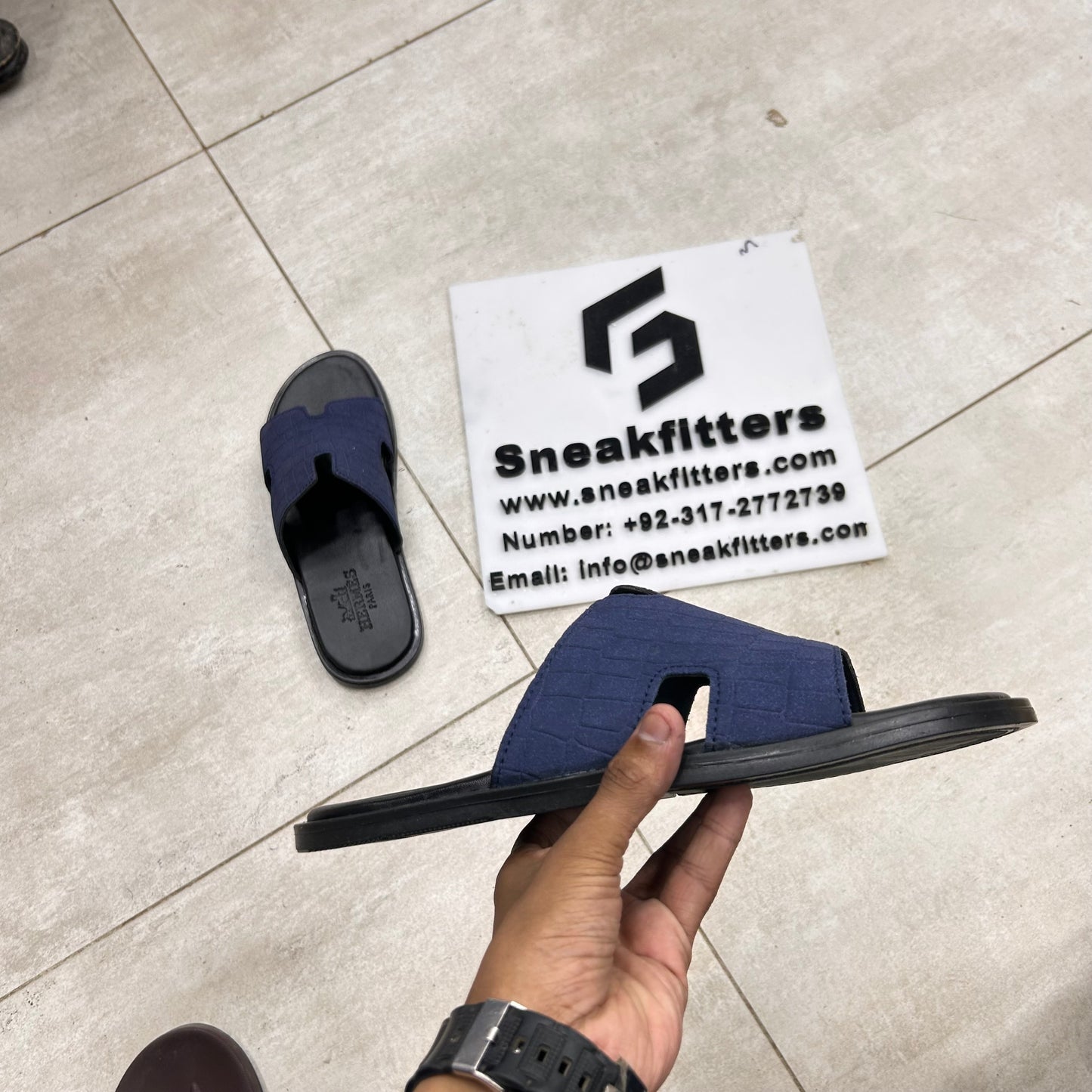 H Izmir Sandals (Slides)  - Blue
