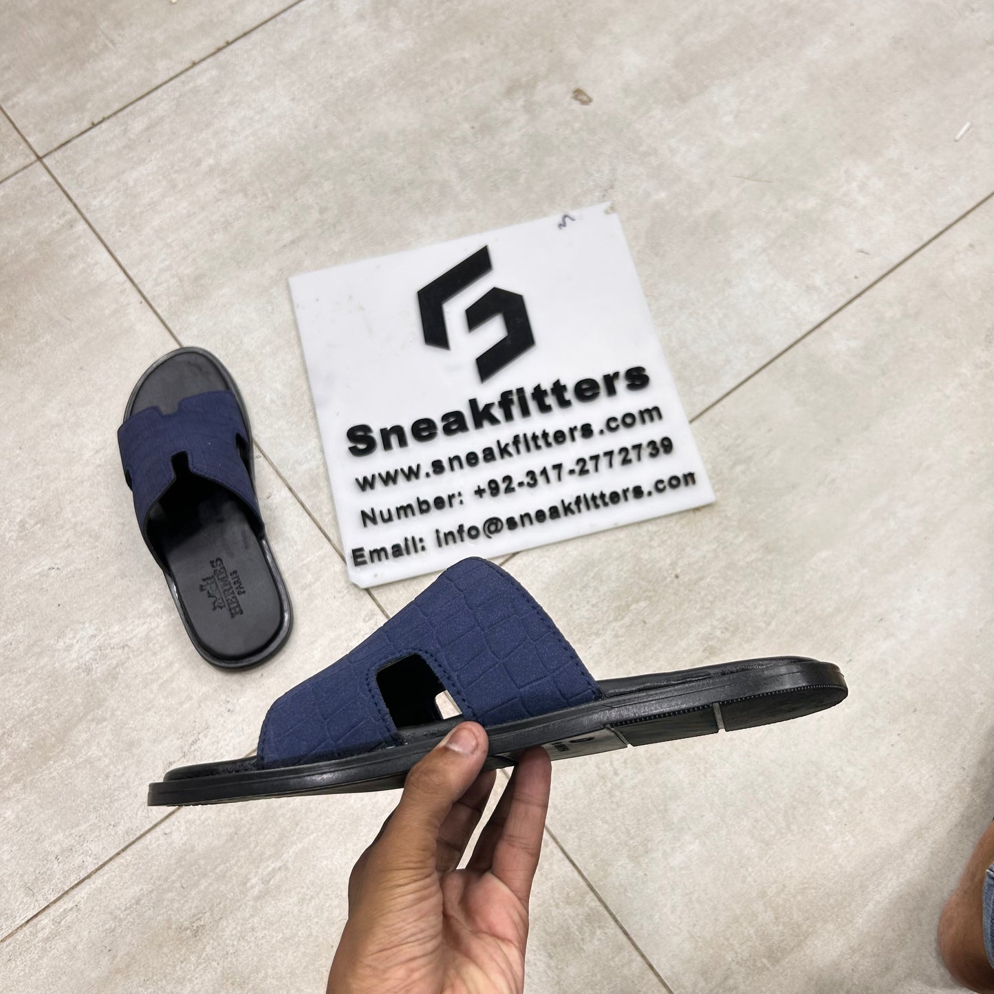 H Izmir Sandals (Slides)  - Blue